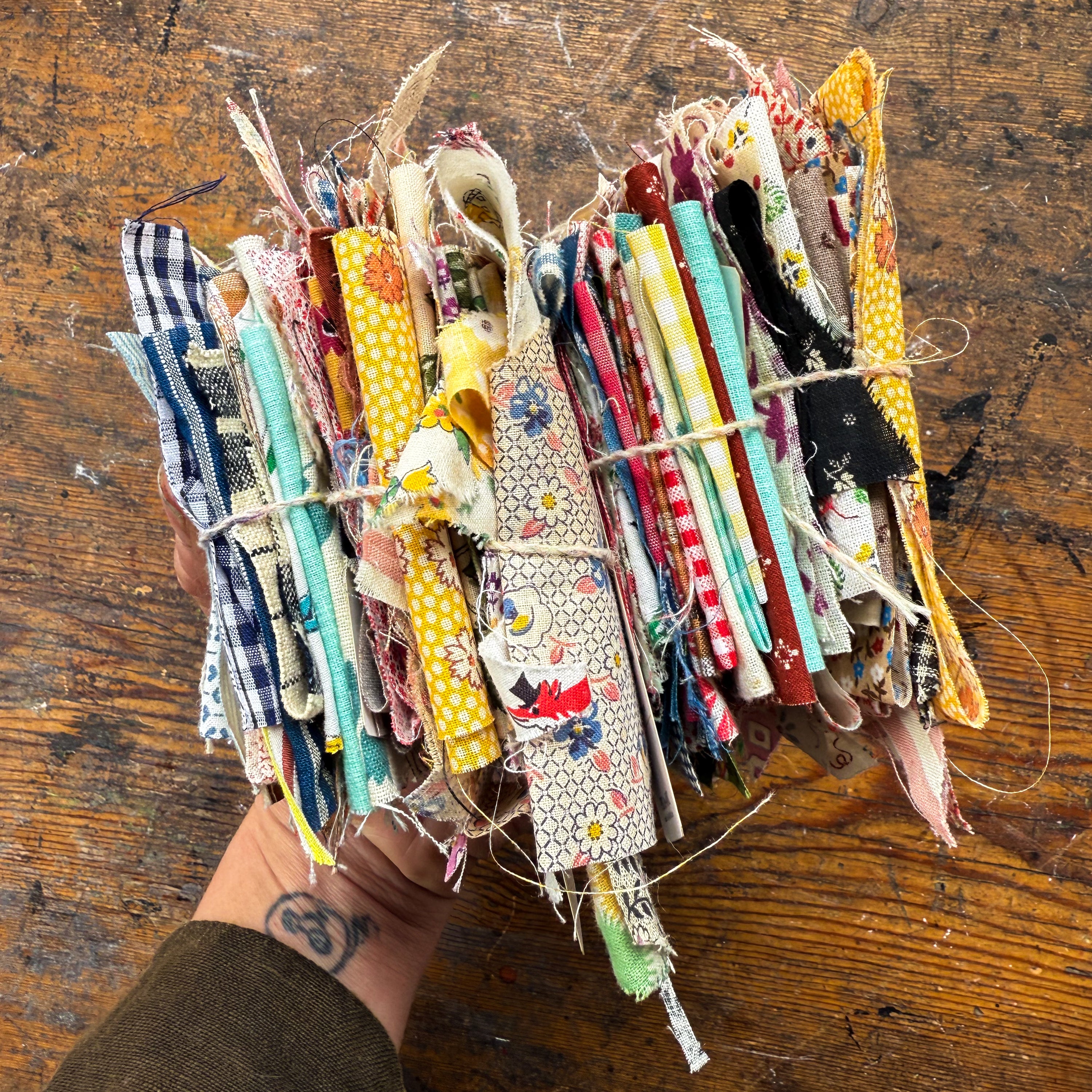 Vintage Textile Scrap Bundle