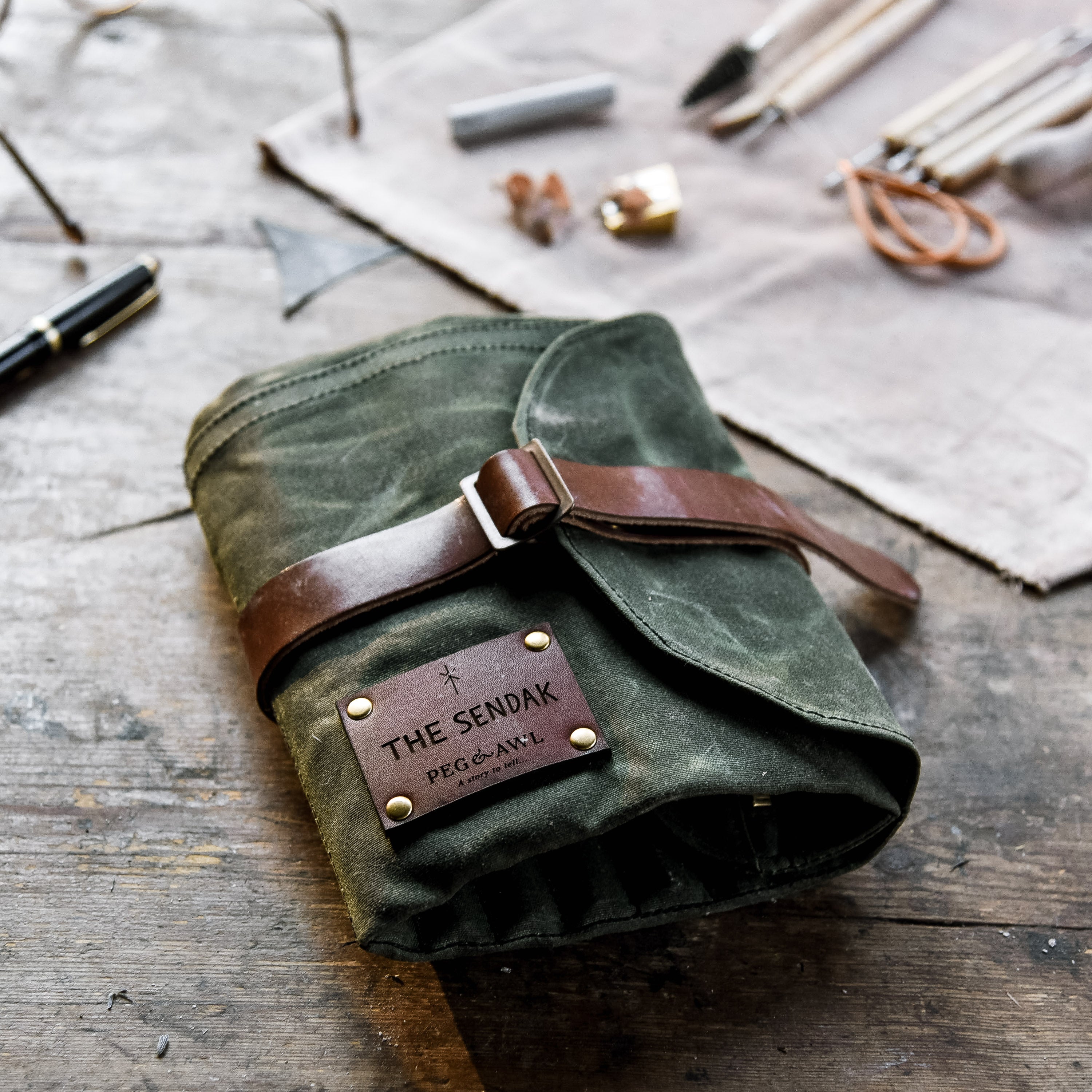 /color-moss with Brown Leather