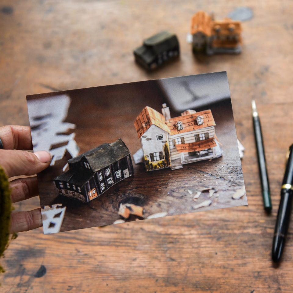 4 Postcards: The Five Acre Wood Paper Buildings