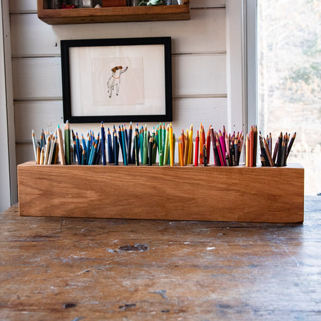 Desk Caddy Organizer in Oak