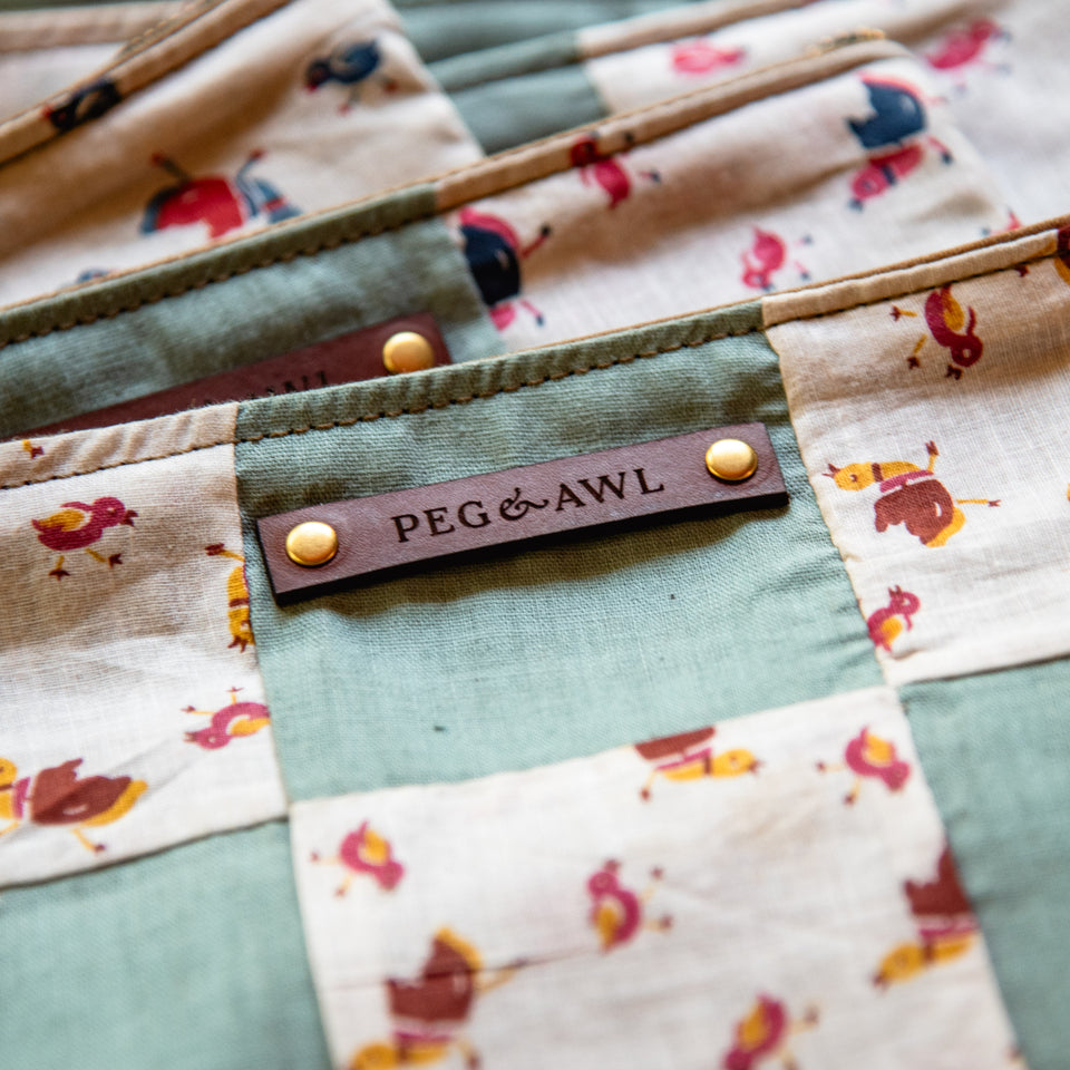 Custom Pouch with Early 1900s Quilt Block: Dorothy