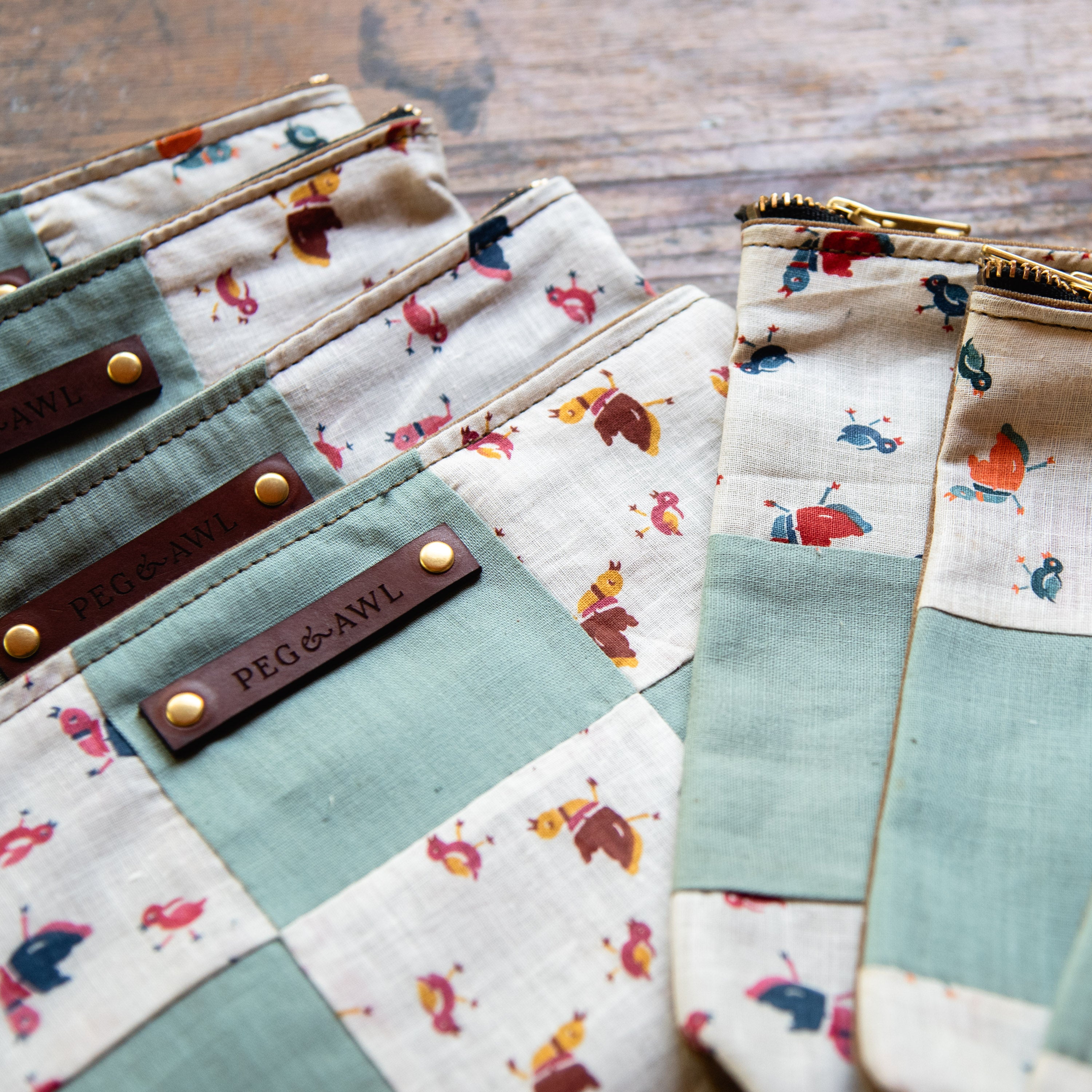 Custom Pouch with Early 1900s Quilt Block: Dorothy