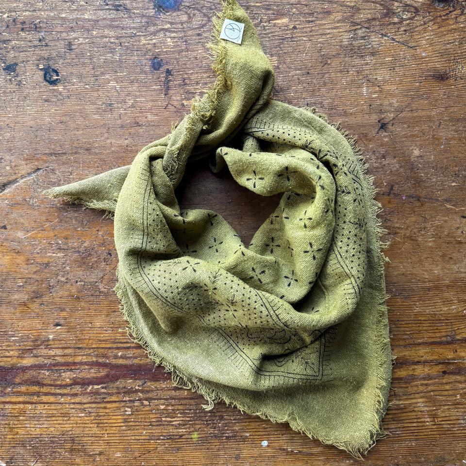 Naturally Dyed Silk Bandana Handmade by Eco Raw Studio