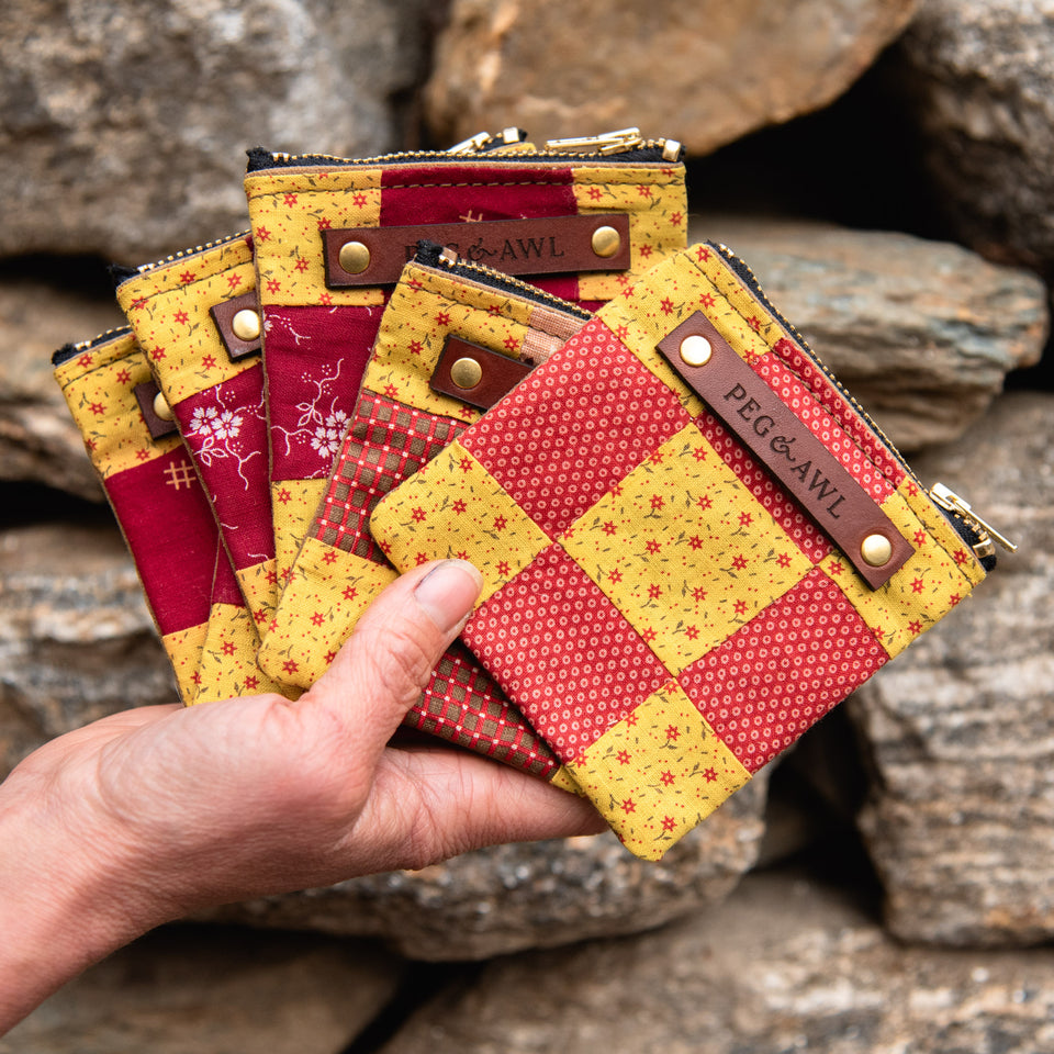 Custom Pouch with Antique Quilt Block: Nina