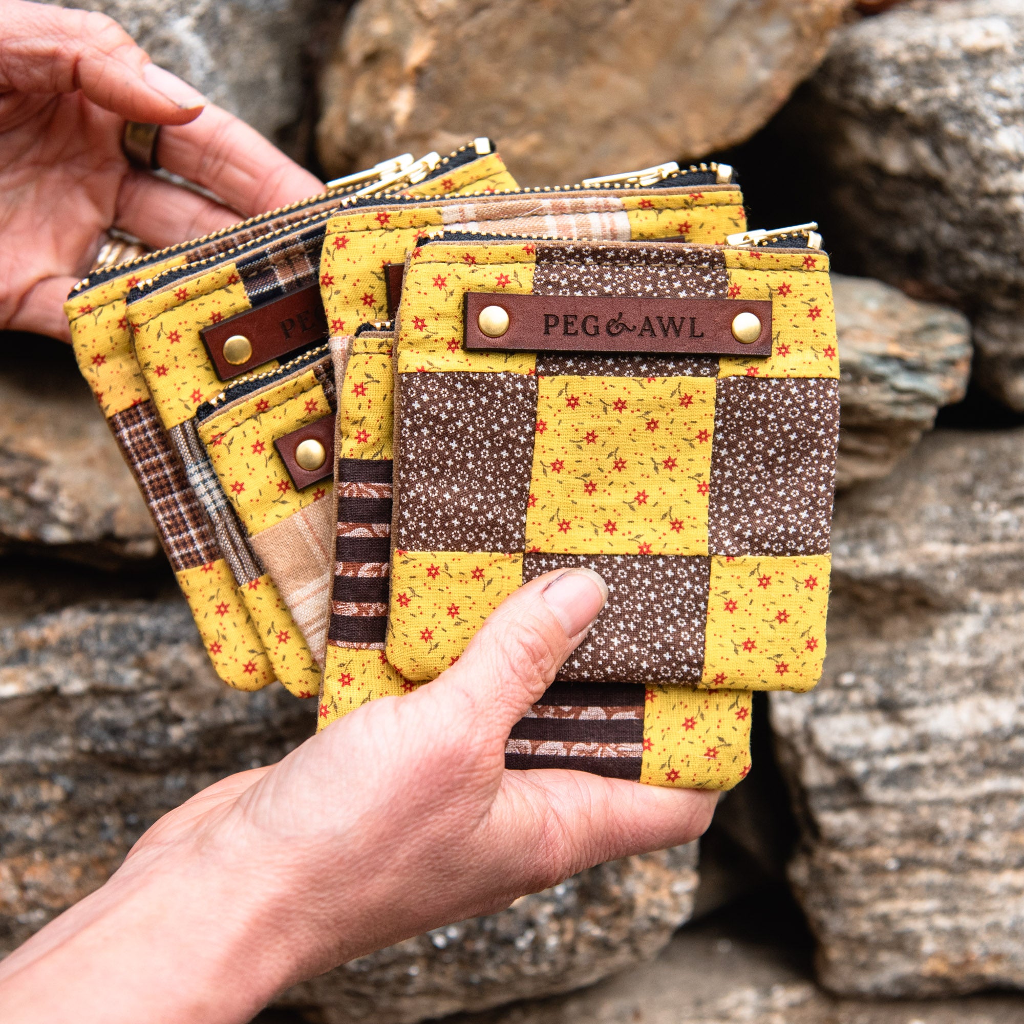 Custom Pouch with Antique Quilt Block: Norma