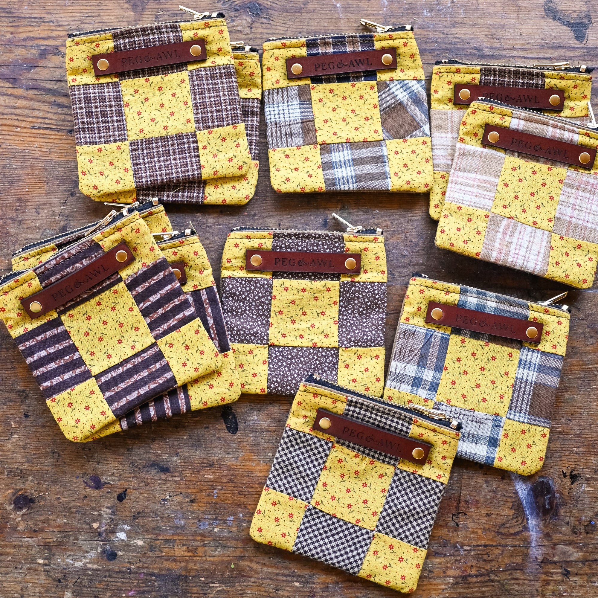 Custom Pouch with Antique Quilt Block: Norma