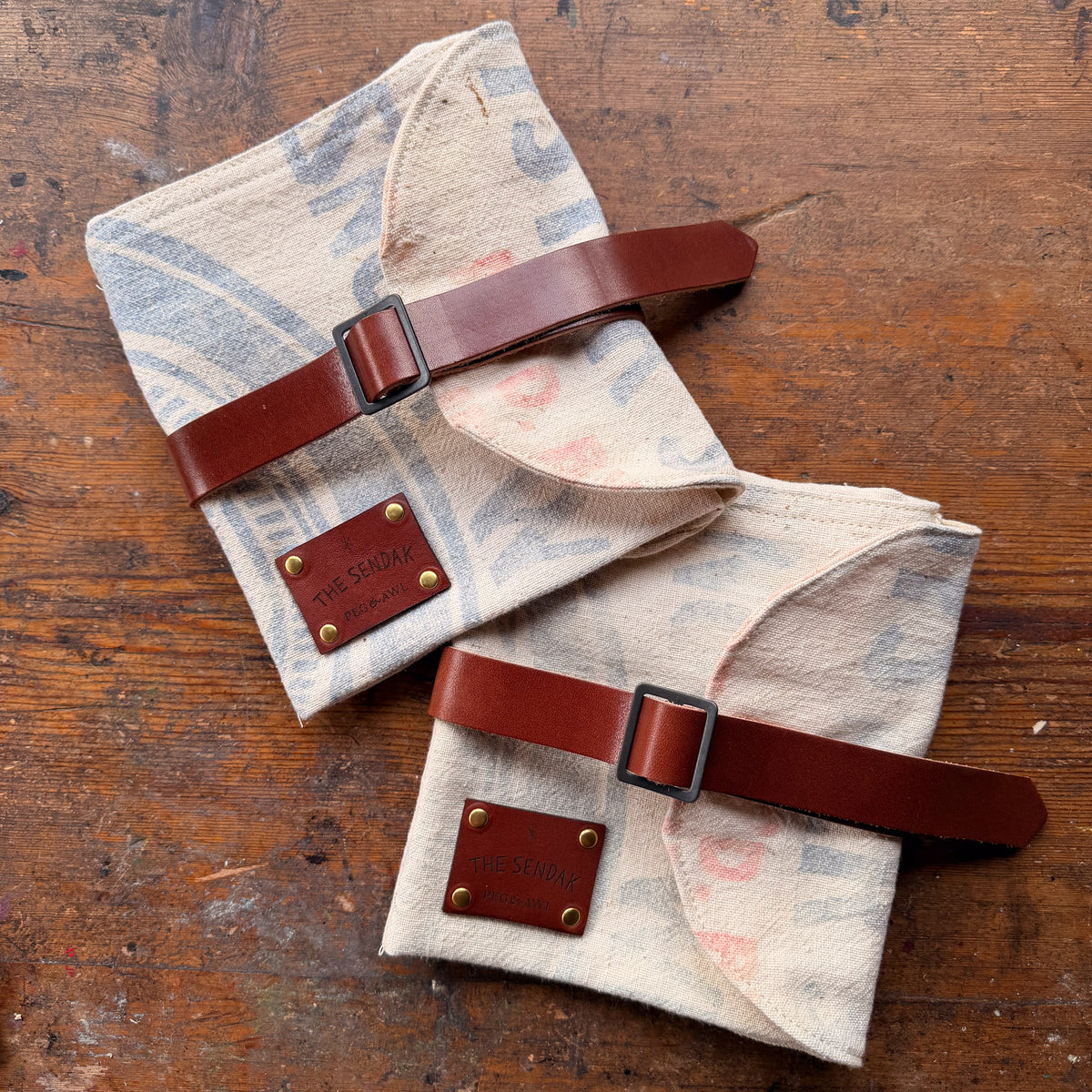 Sendak Artist Roll with Vintage Feedsack: Oysters – Peg and Awl