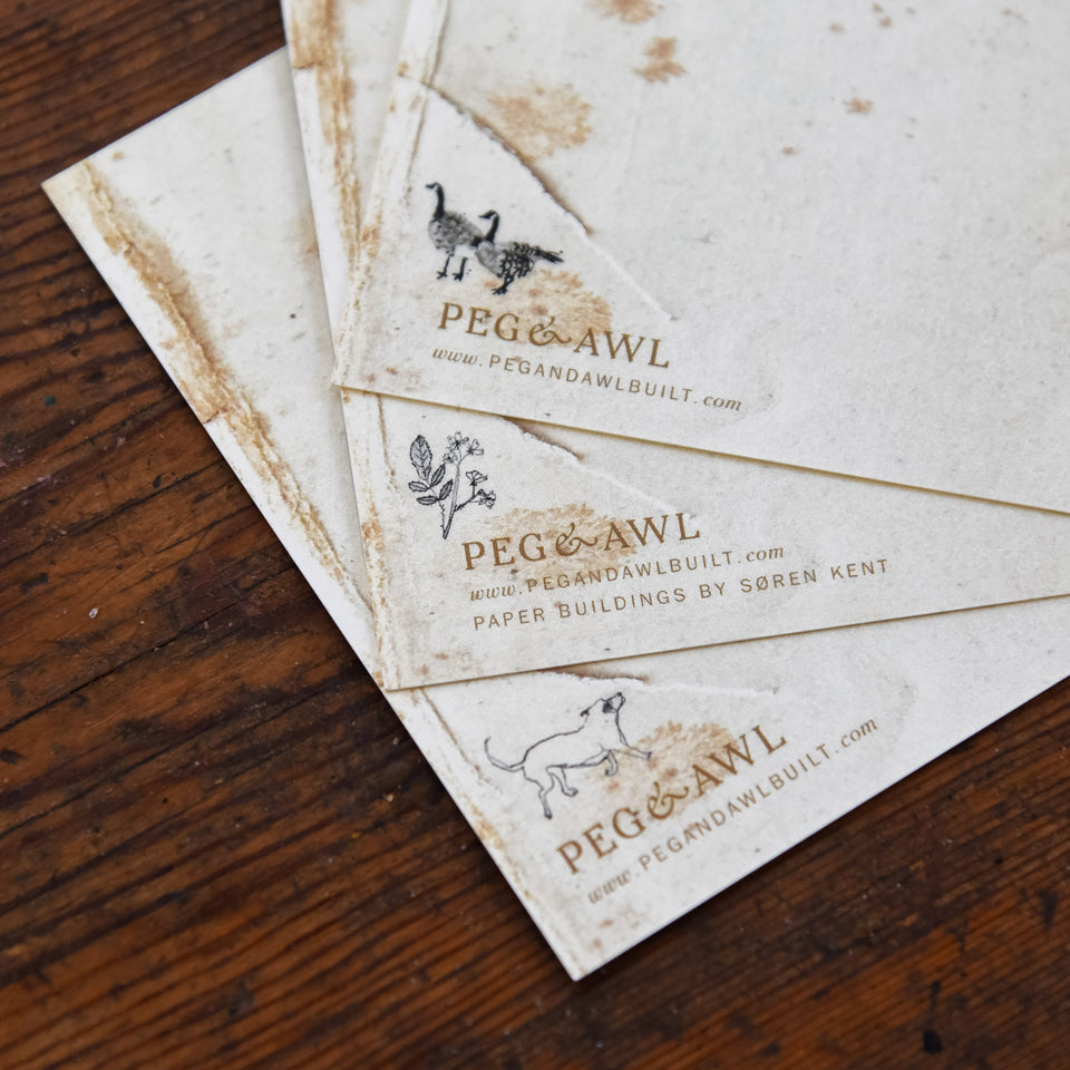 4 Postcards: The Five Acre Wood Paper Buildings