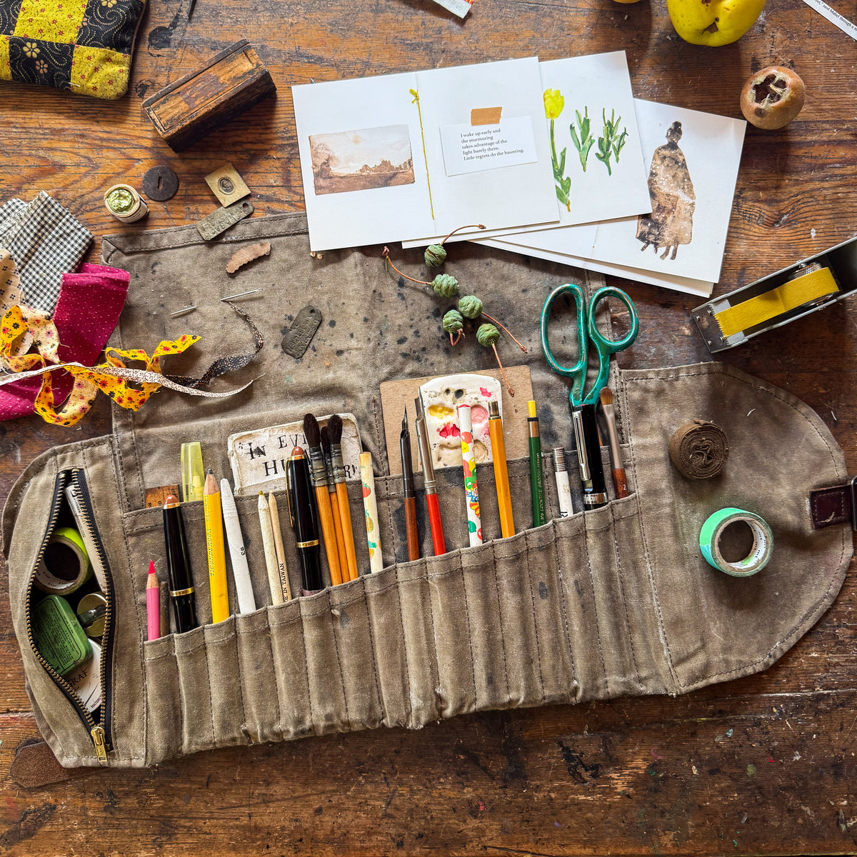 Sendak Waxed Canvas Artist Roll – Peg and Awl