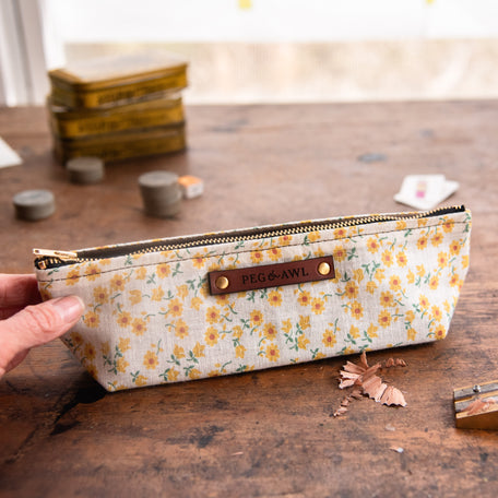 Drafter Pouch with Mid-Century Cotton Floral: Camille