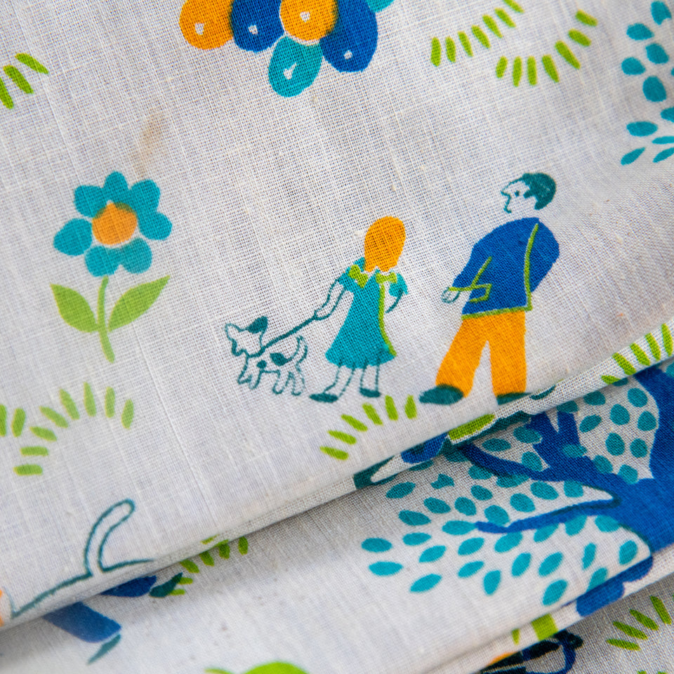 Keeper Pouch with Mid-Century Cotton Fabric: Eddie