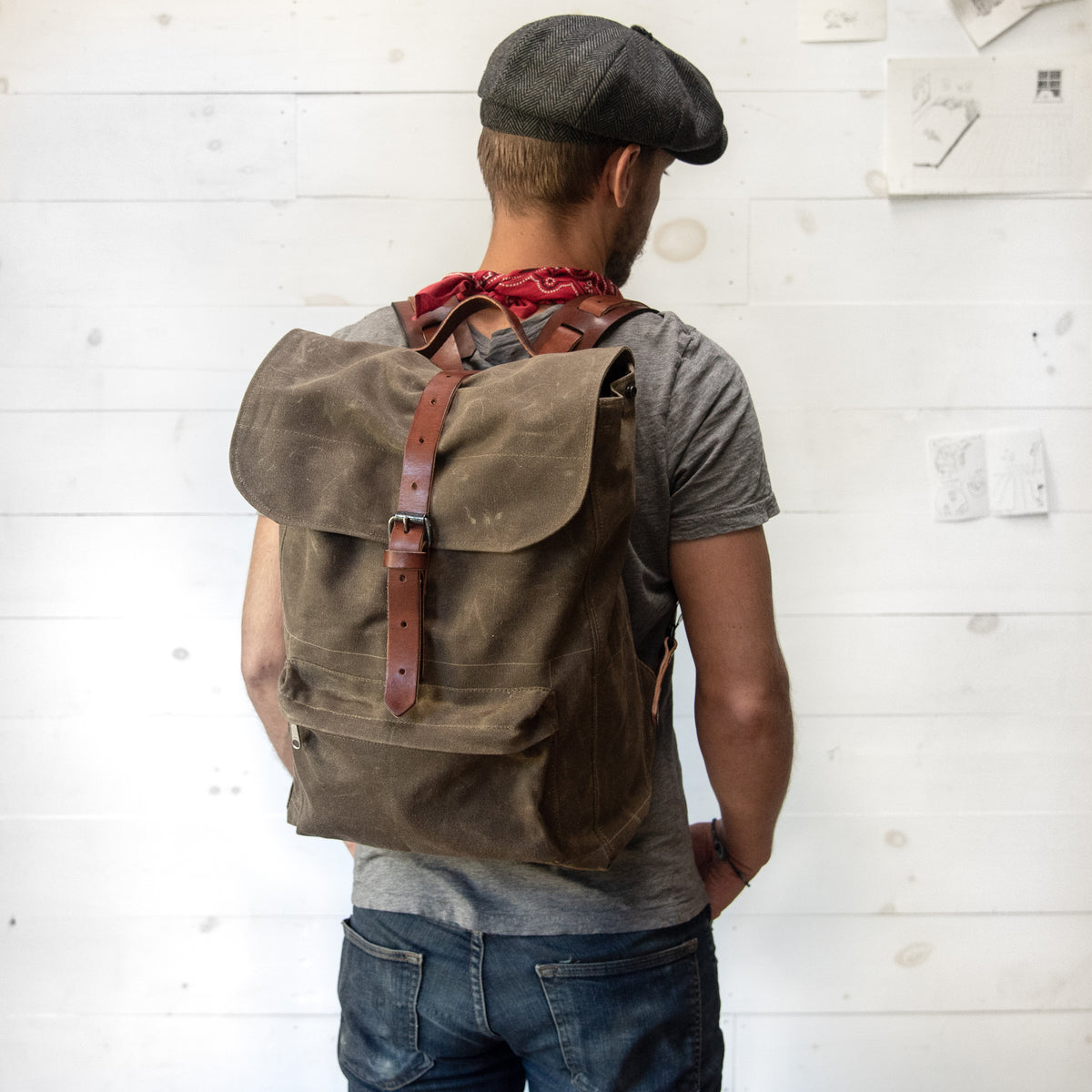 The Rogue Backpack | Handmade from Waxed Canvas and Leather – Peg