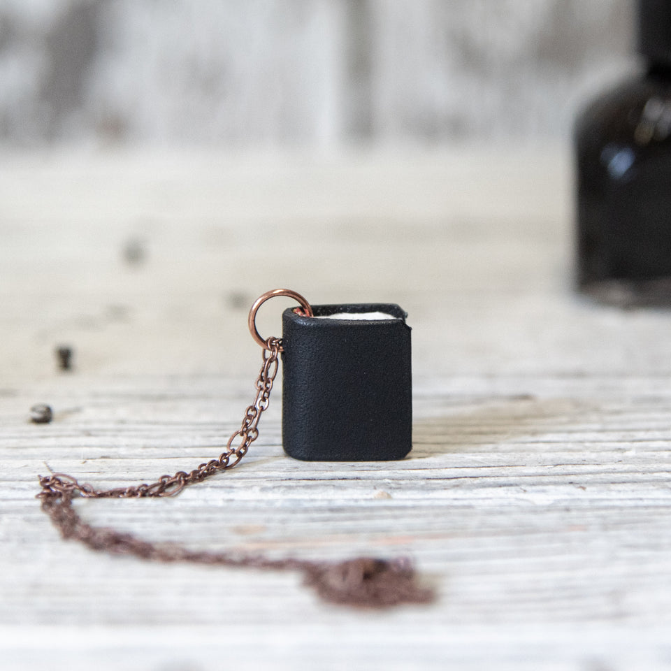 The Jackson Book Necklace (black)