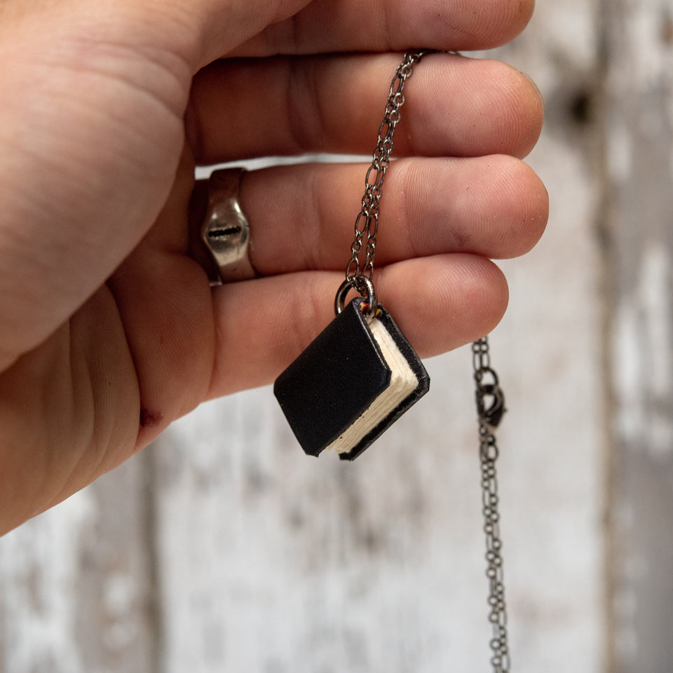 The Jackson Book Necklace (black)