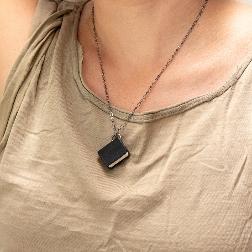 The Jackson Book Necklace (black)