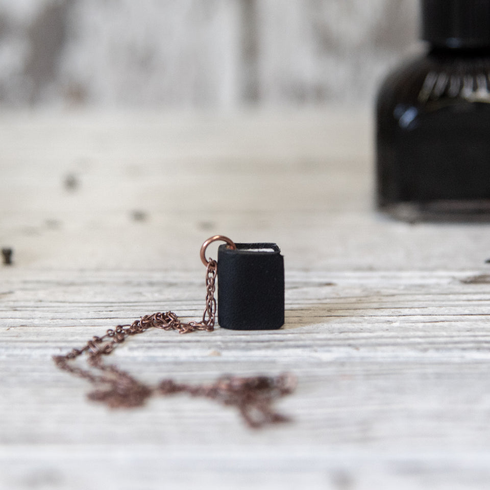 The Jackson Book Necklace (black)