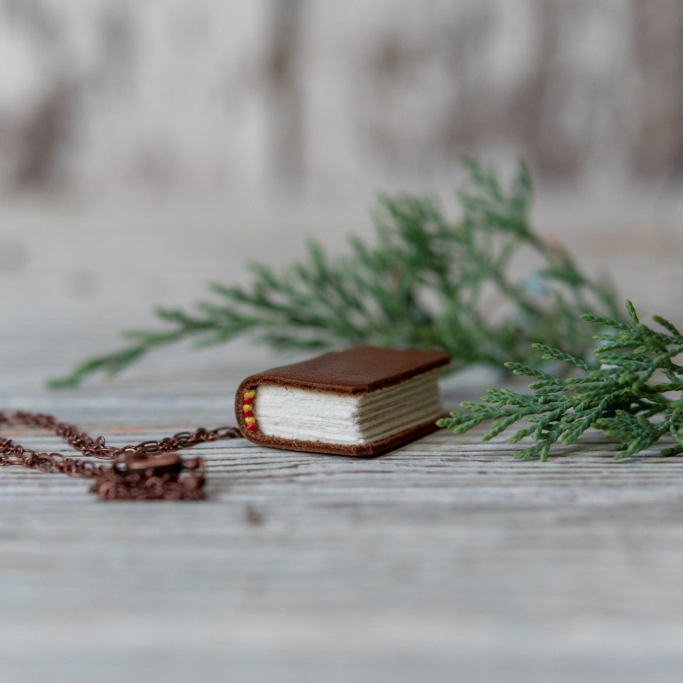 Book Necklace: Acorn