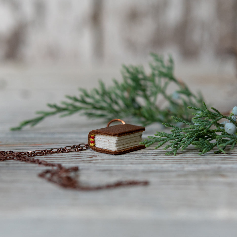 Book Necklace: Acorn