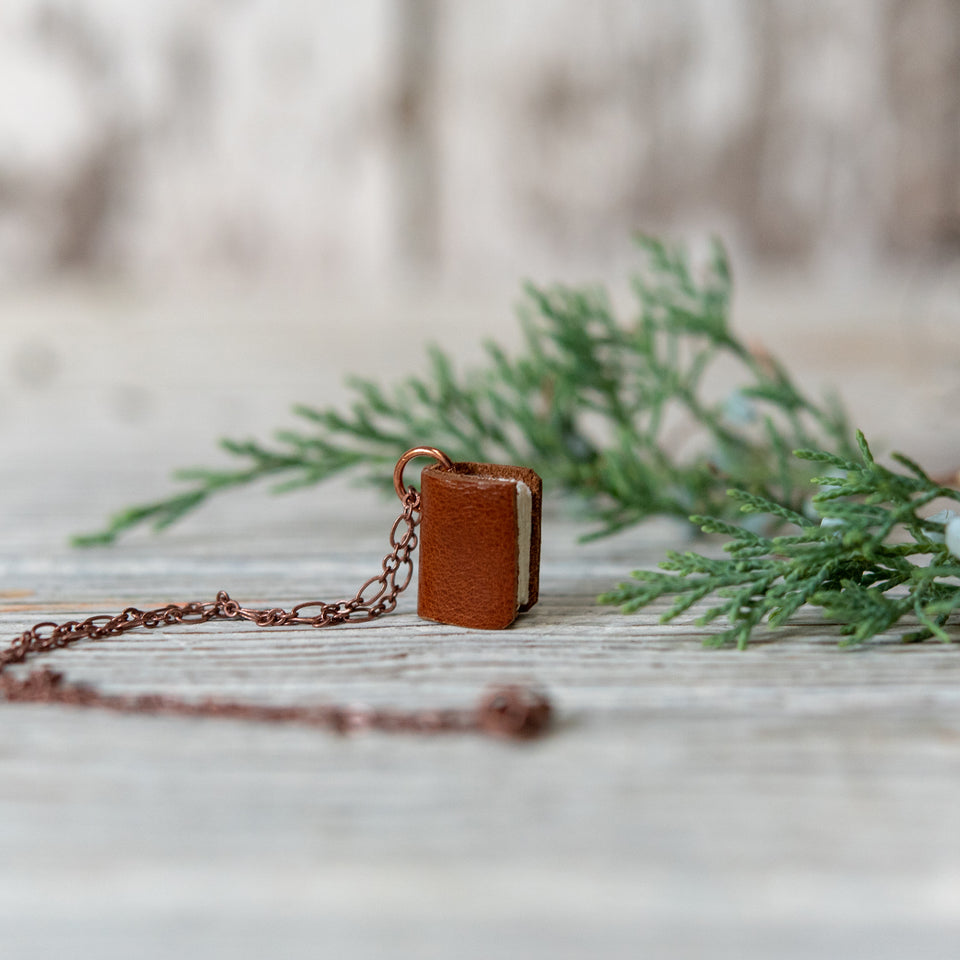 Book Necklace: Acorn