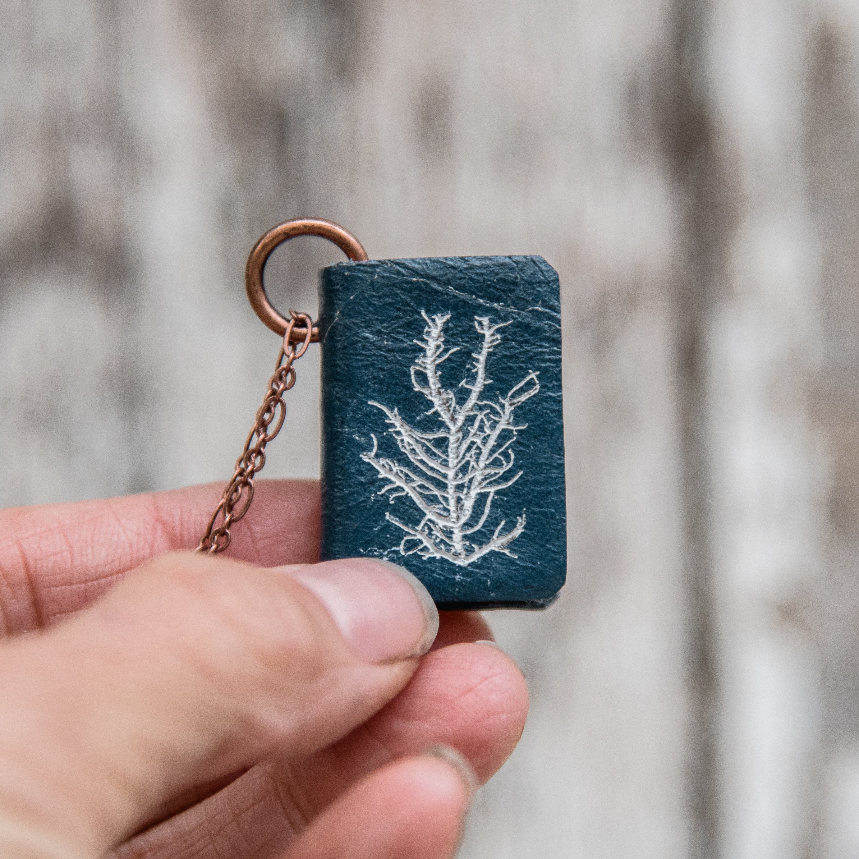 Anna Atkins Large Book Necklace: Mesogloia purpurea