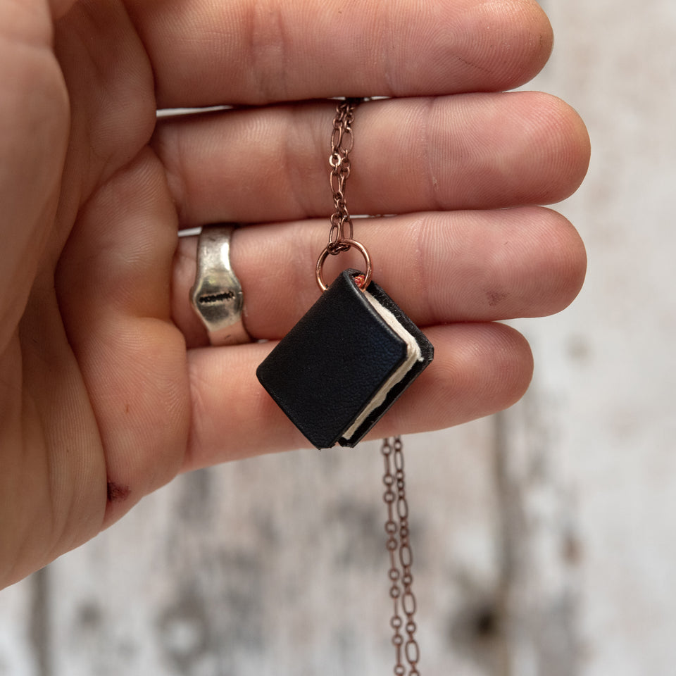 The Jackson Book Necklace (black)
