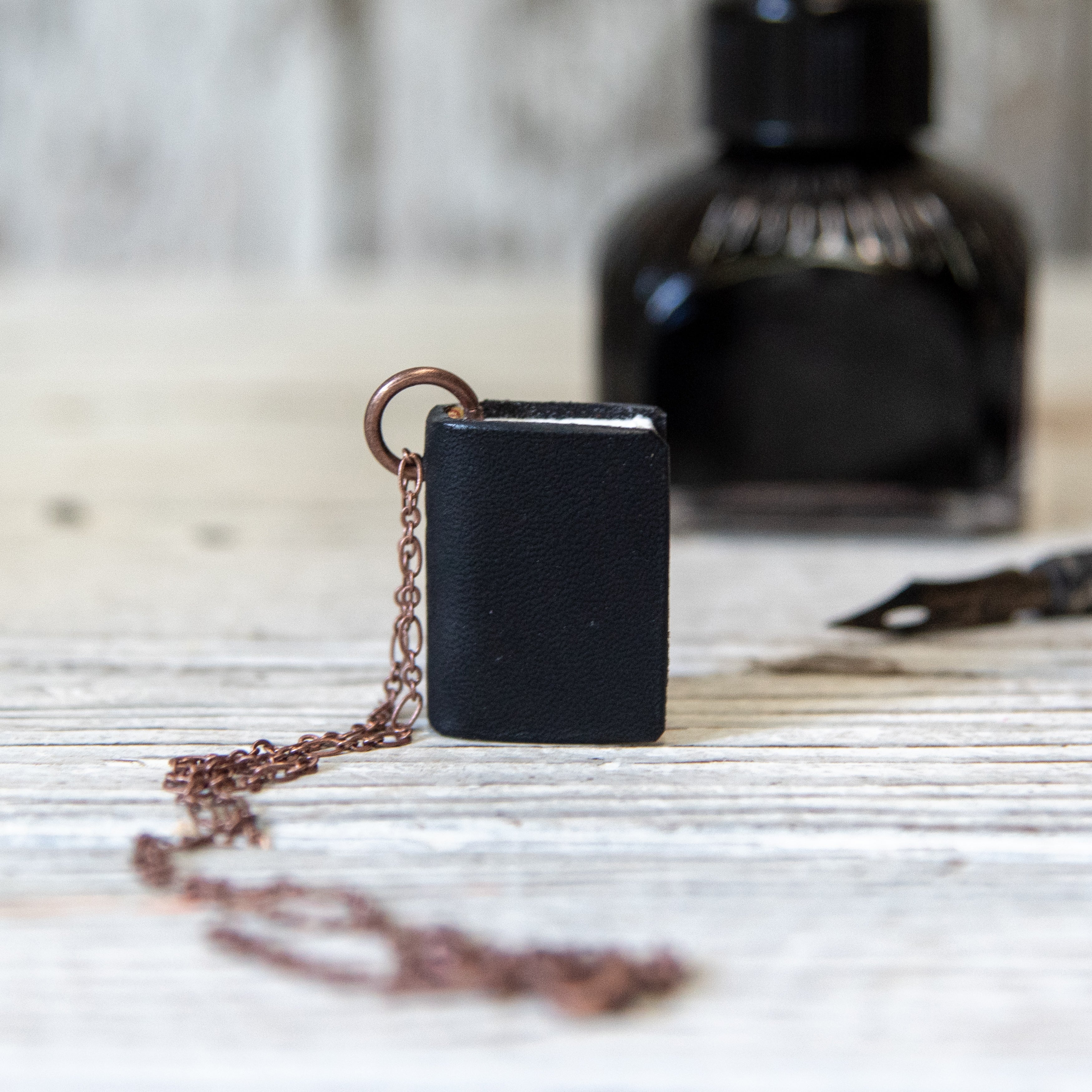 The Jackson Book Necklace (black)