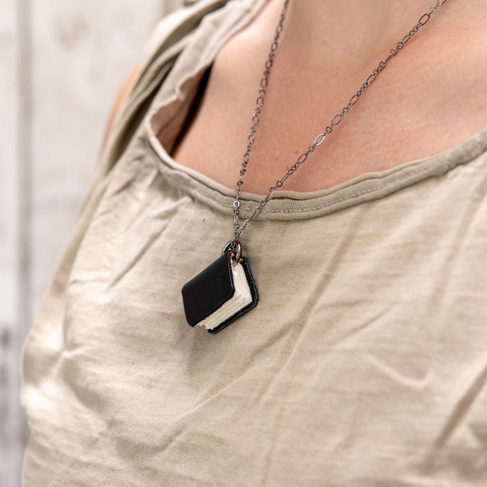 The Jackson Book Necklace (black)