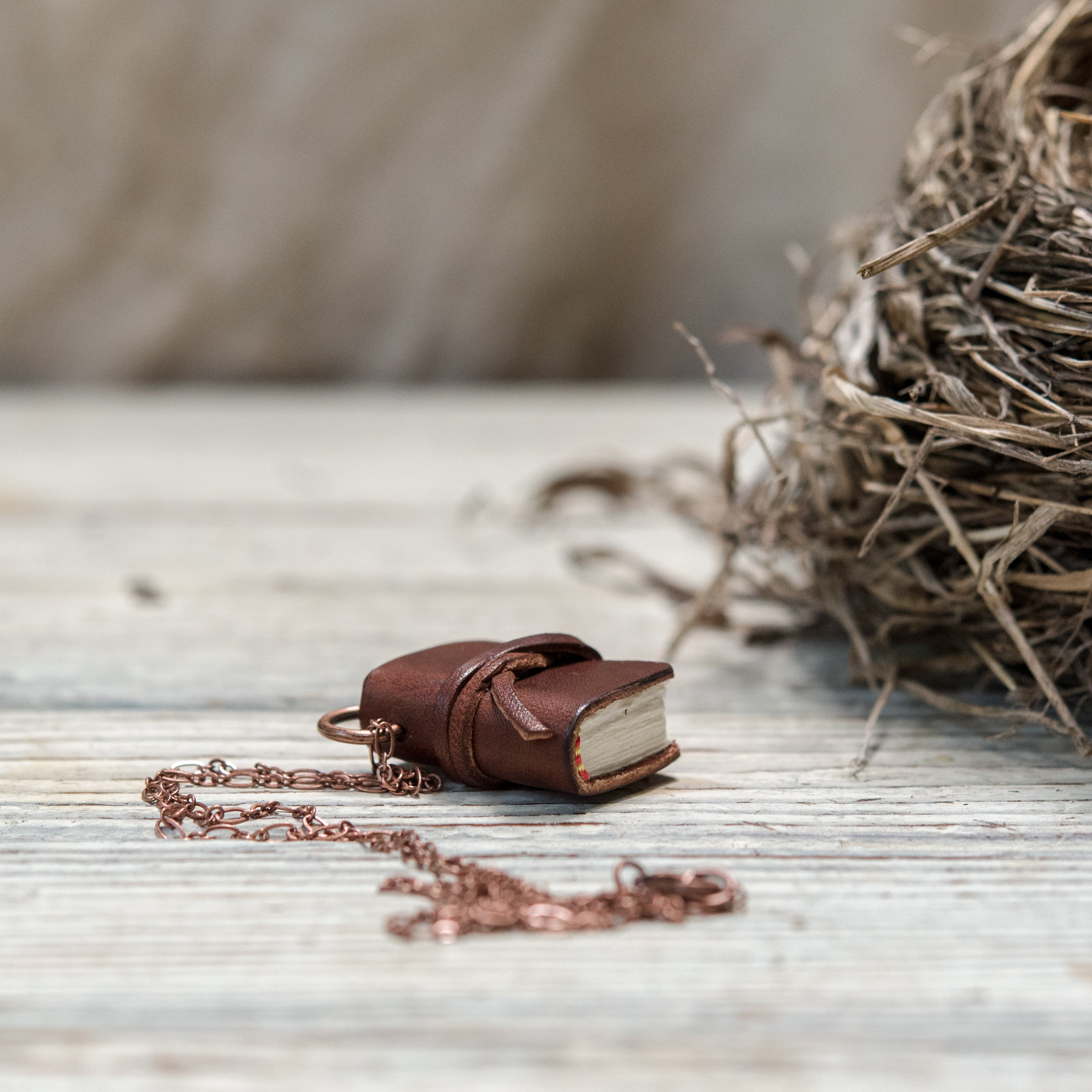 The Harper Book Necklace (brown) with Tie