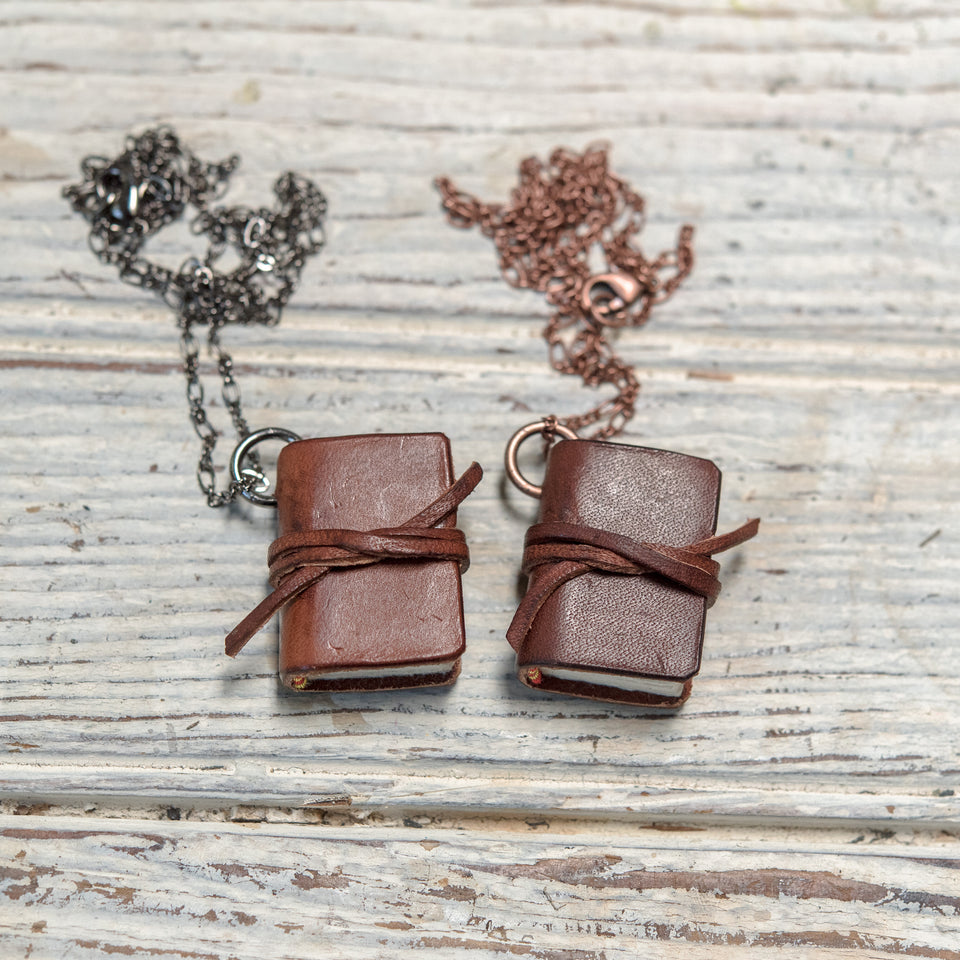 The Harper Book Necklace (brown) with Tie