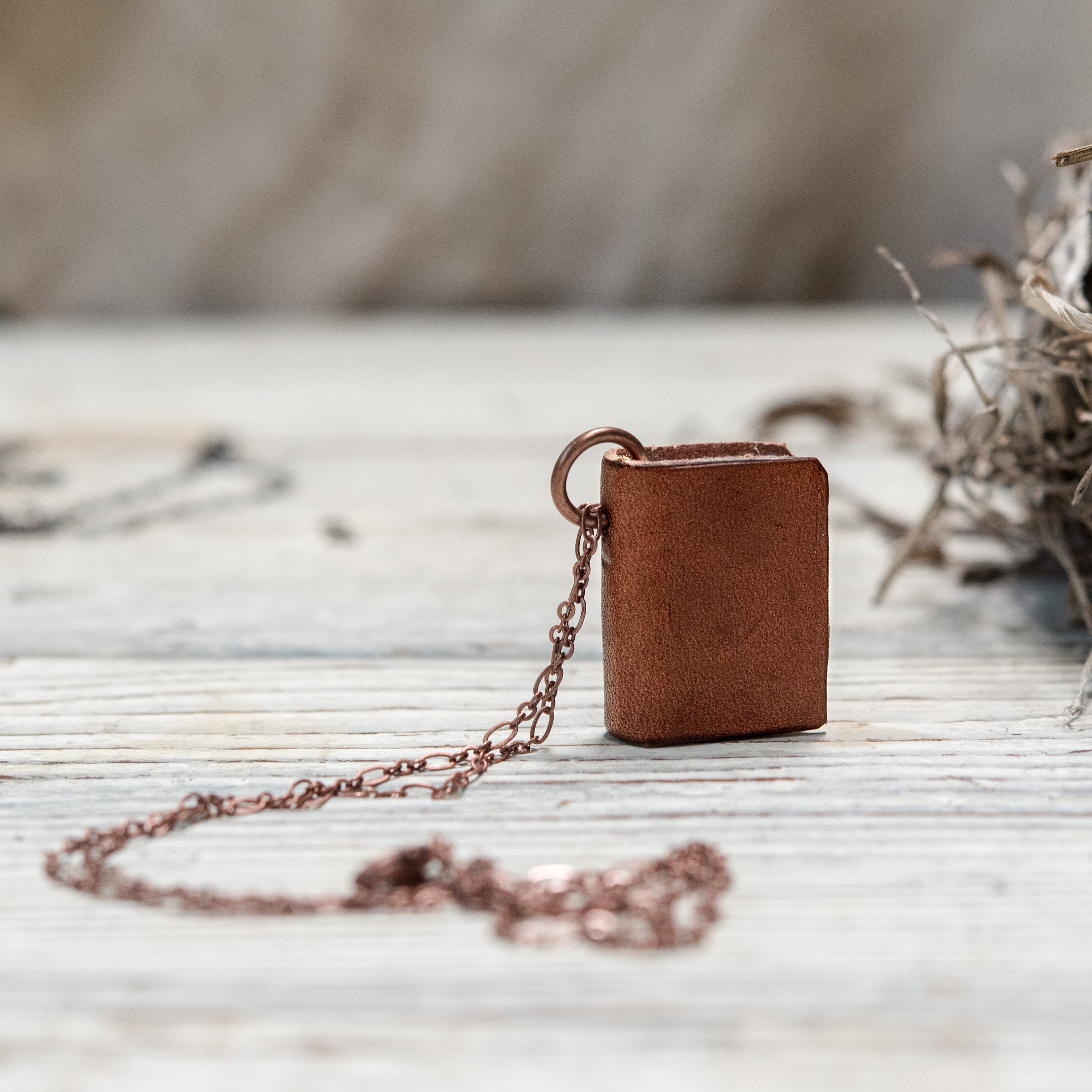 The Harper Book Necklace (brown)