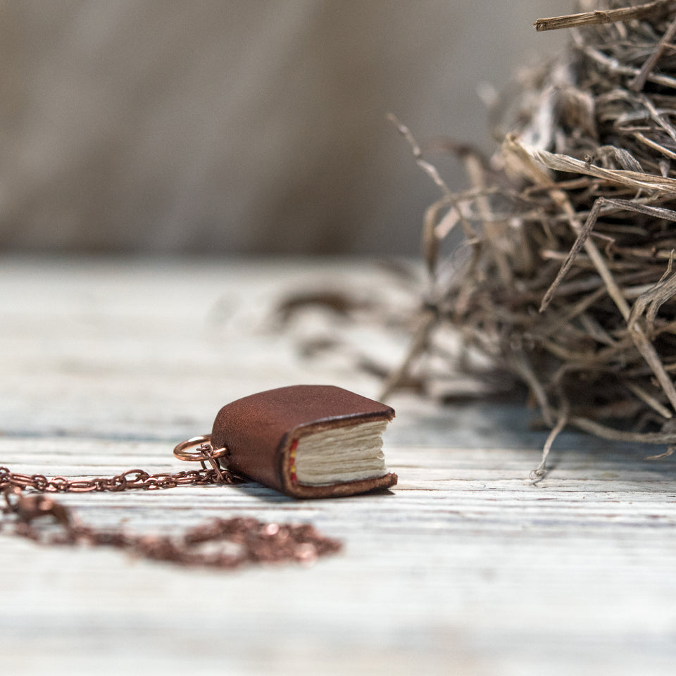 The Harper Book Necklace (brown)
