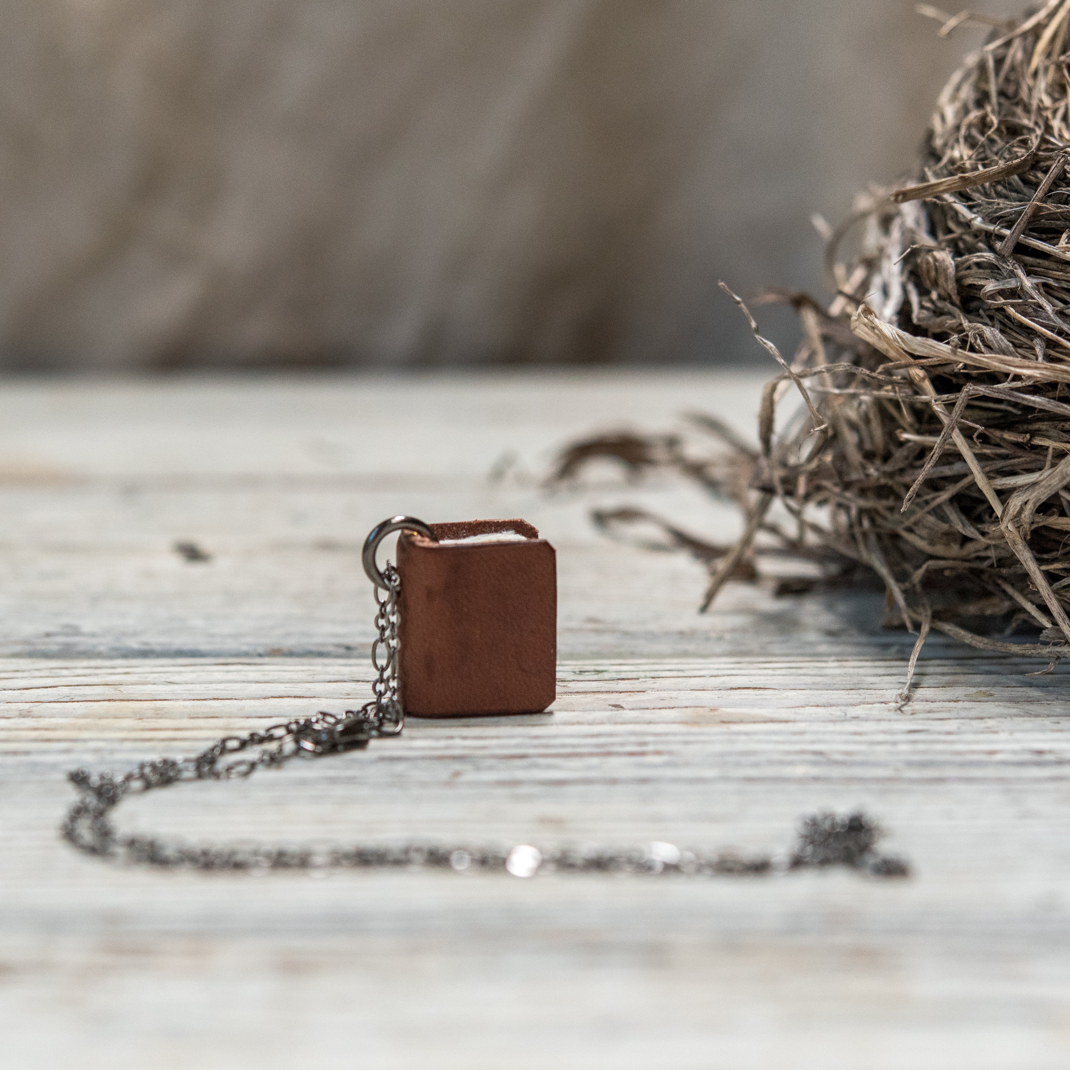 The Harper Book Necklace (brown)