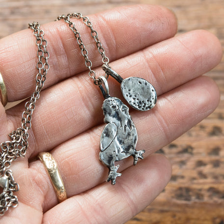 Poison for Breakfast Chicken and Egg Necklace