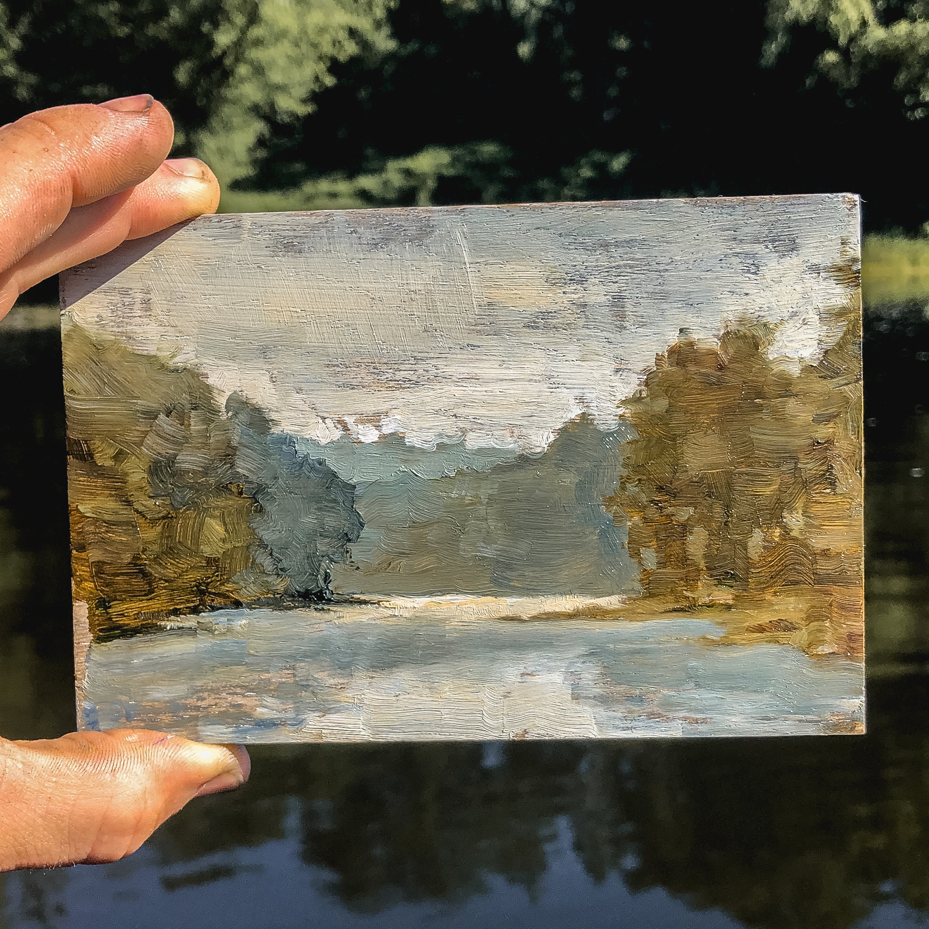 Original Plein Air Painting by Walter Kent: Delaware Water Gap No. 1, 2020