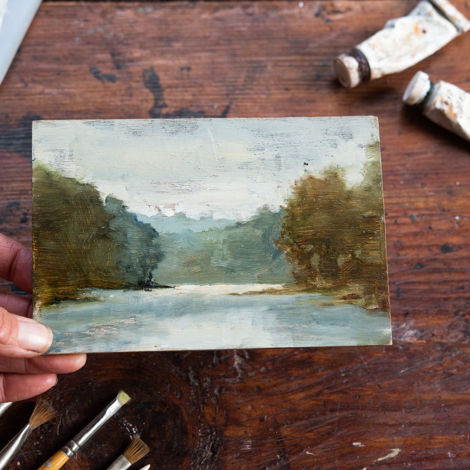 Original Plein Air Painting by Walter Kent: Delaware Water Gap No. 1, 2020