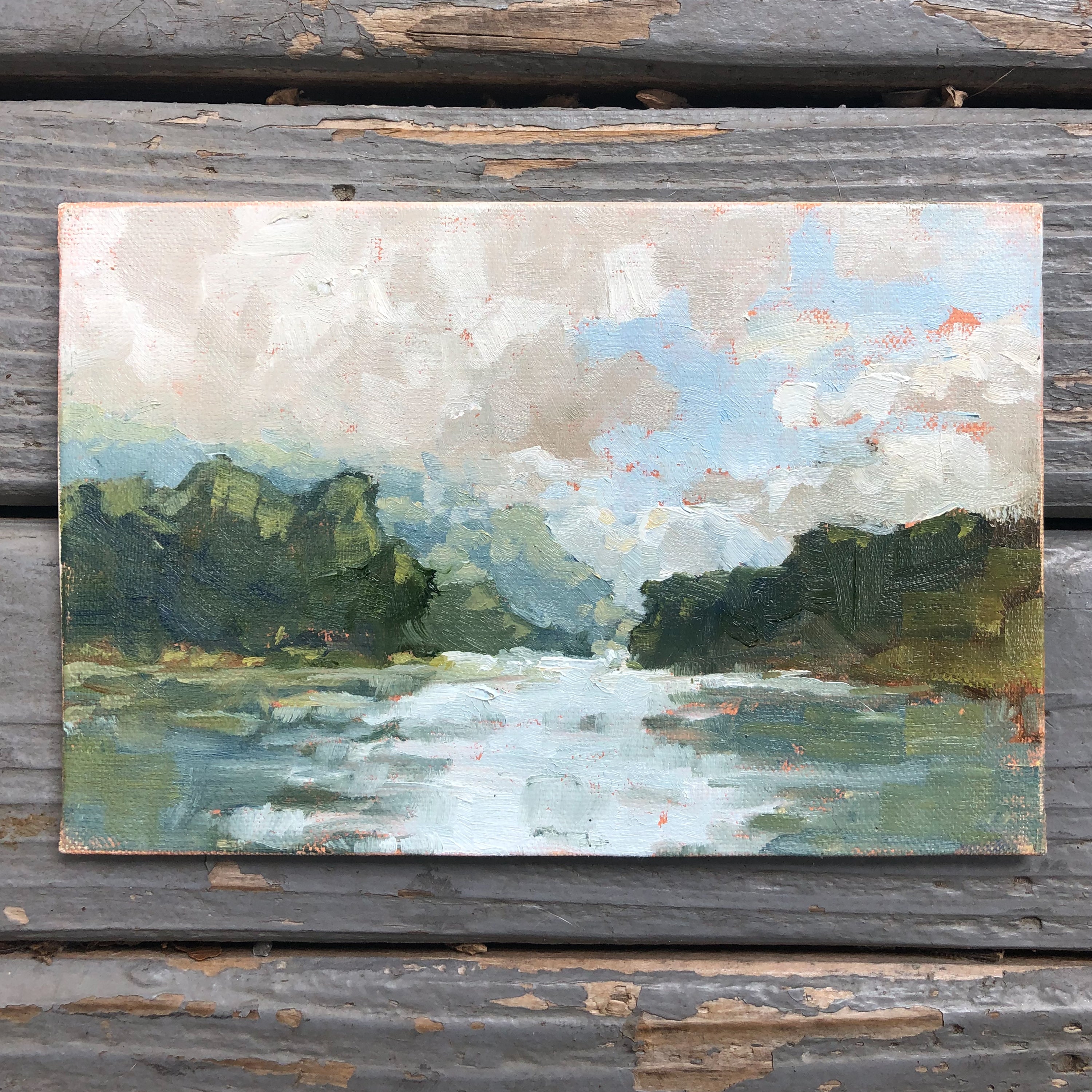 Original Plein Air Painting by Walter Kent: Delaware Water Gap No. 2, 2021
