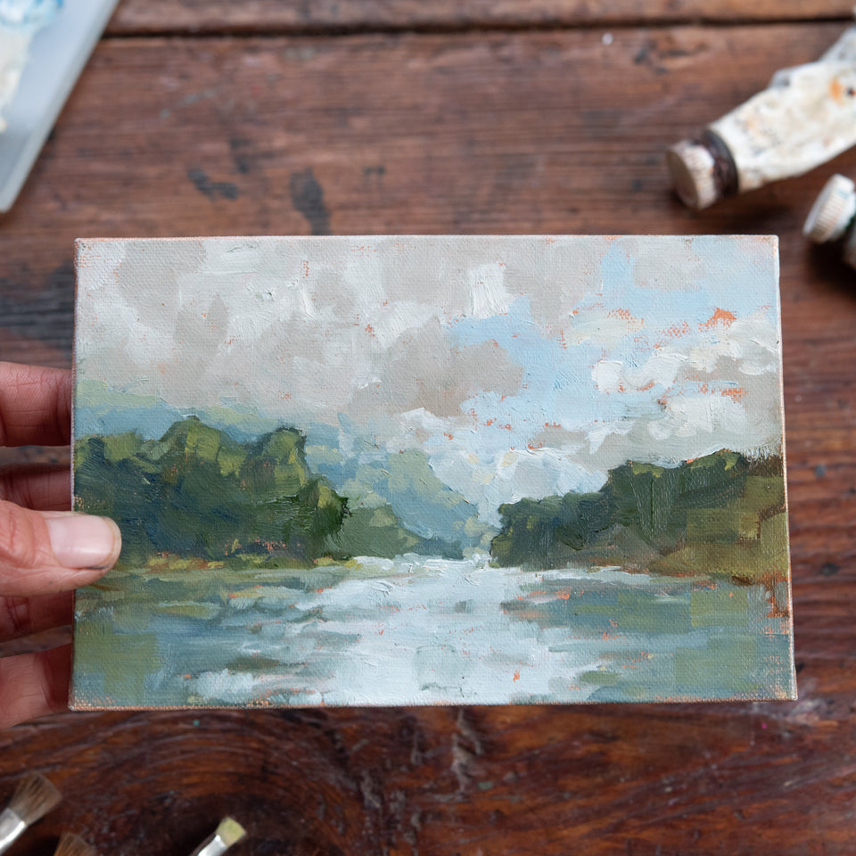Original Plein Air Painting by Walter Kent: Delaware Water Gap No. 2, 2021