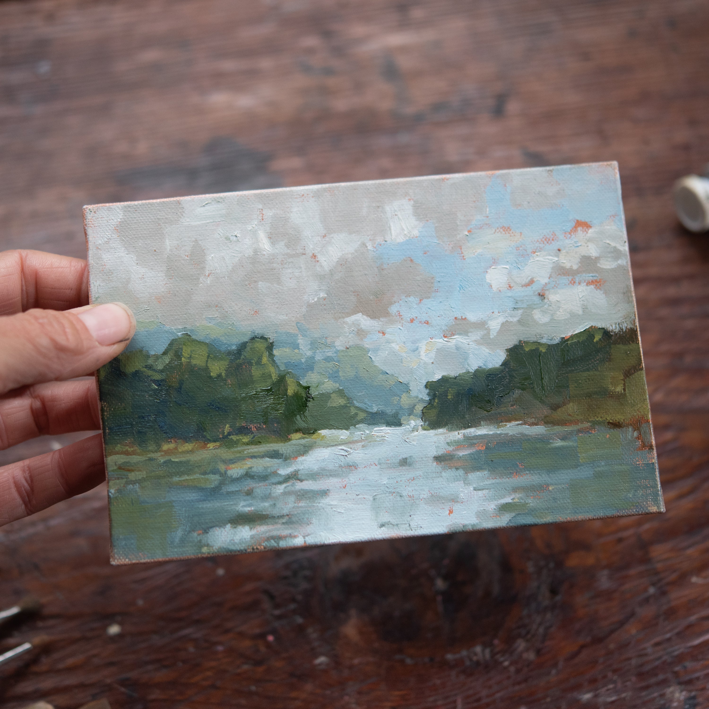 Original Plein Air Painting by Walter Kent: Delaware Water Gap No. 2, 2021
