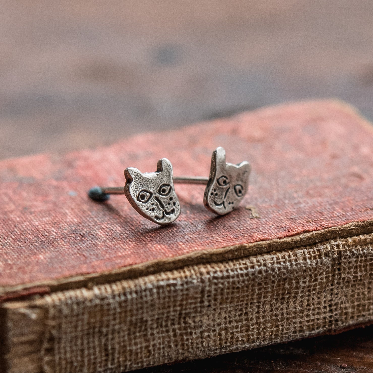 Foundlings Earrings: Ash (Cat)