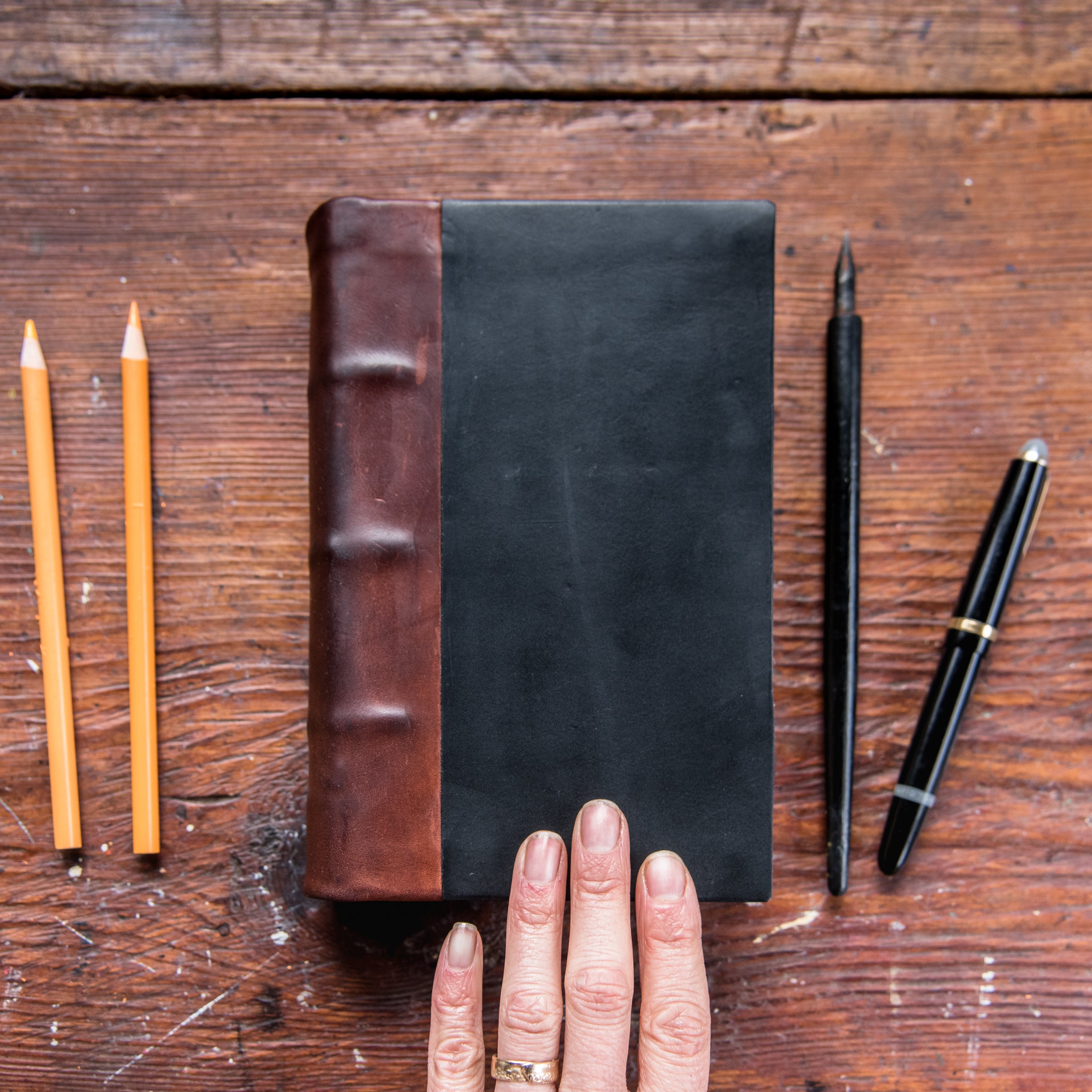 Harper Hand-Bound Leather Tome (Brown)