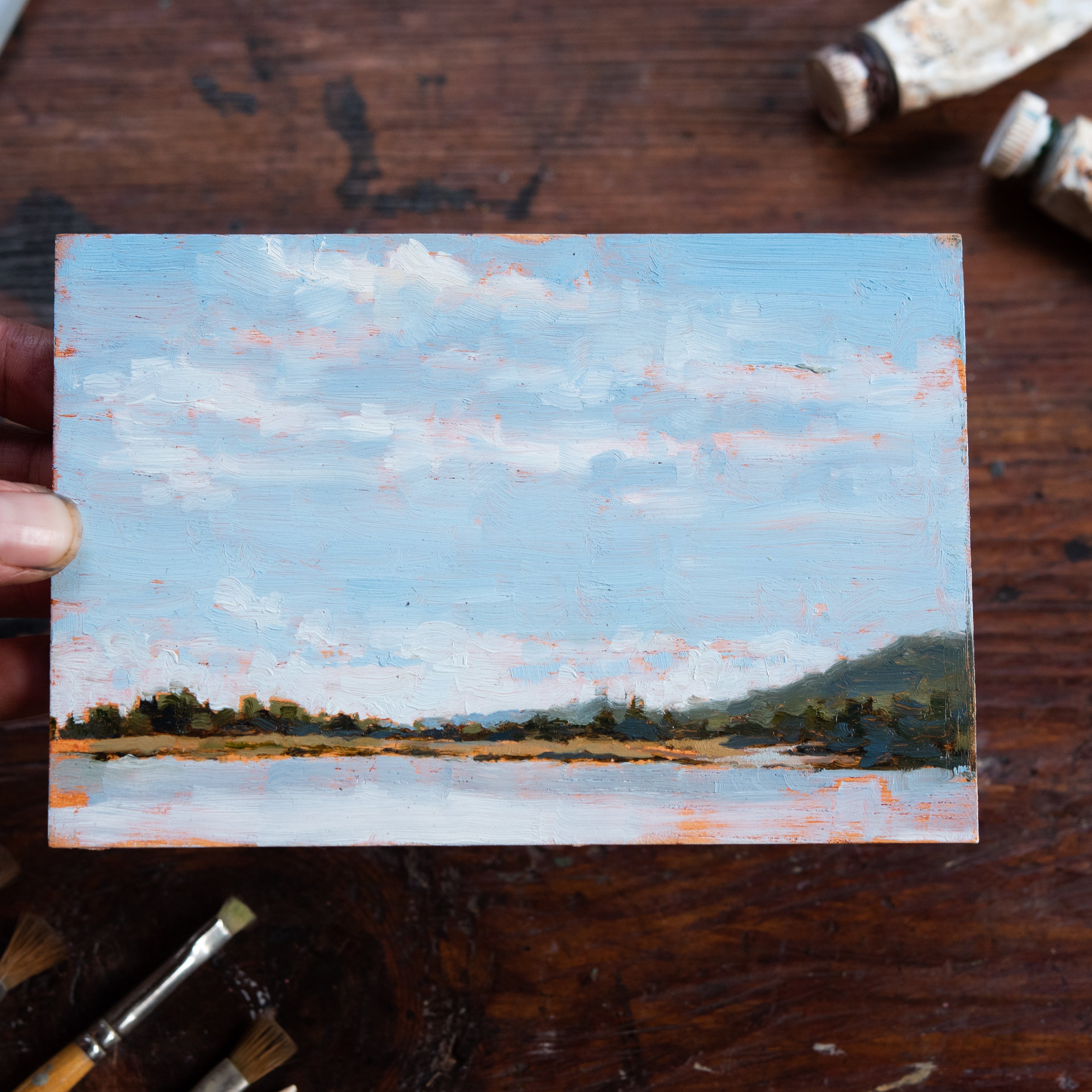 Original Plein Air Painting by Walter Kent: Locust Lake, 2020