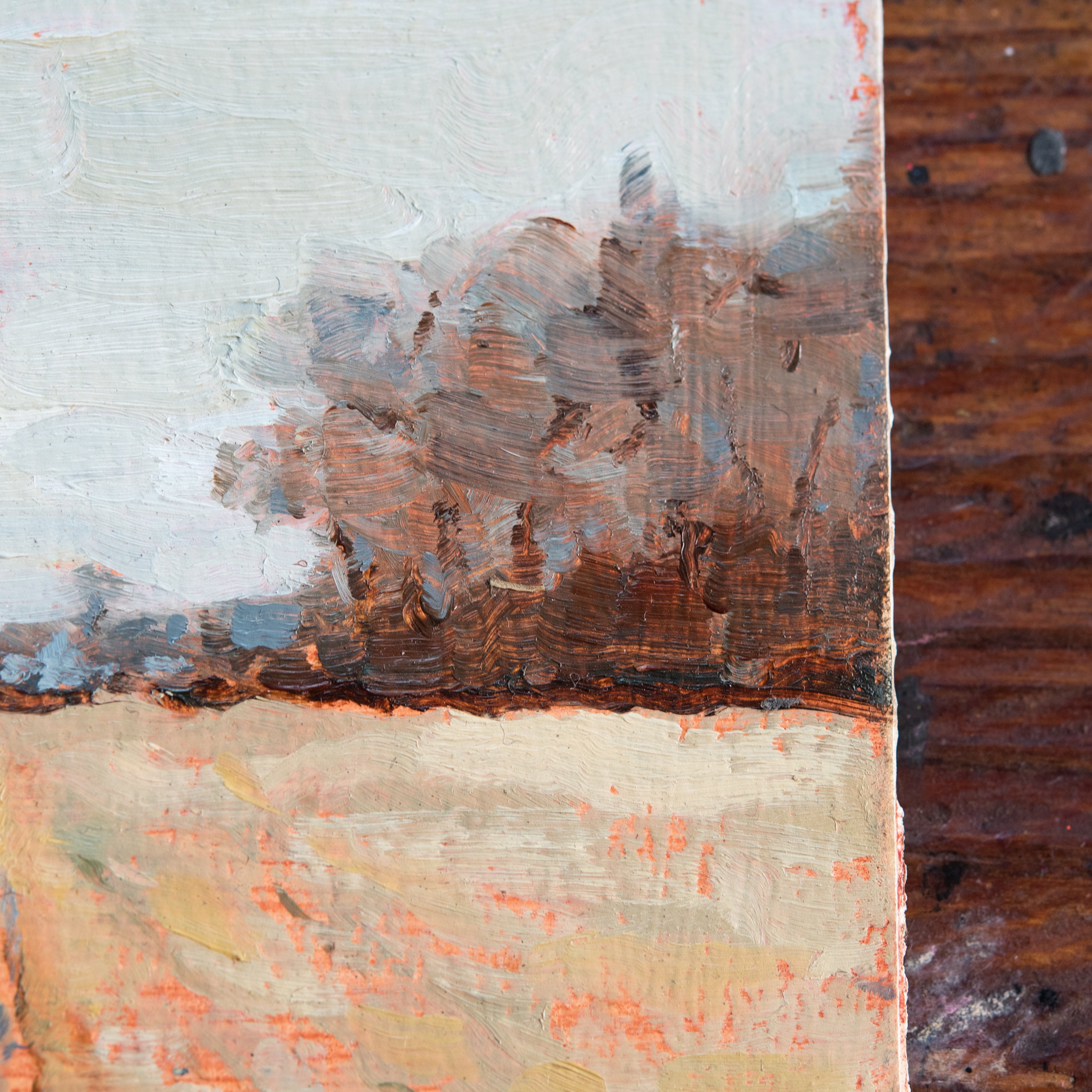 Original Plein Air Painting by Walter Kent: Petrified Wood Cornfield, 2019