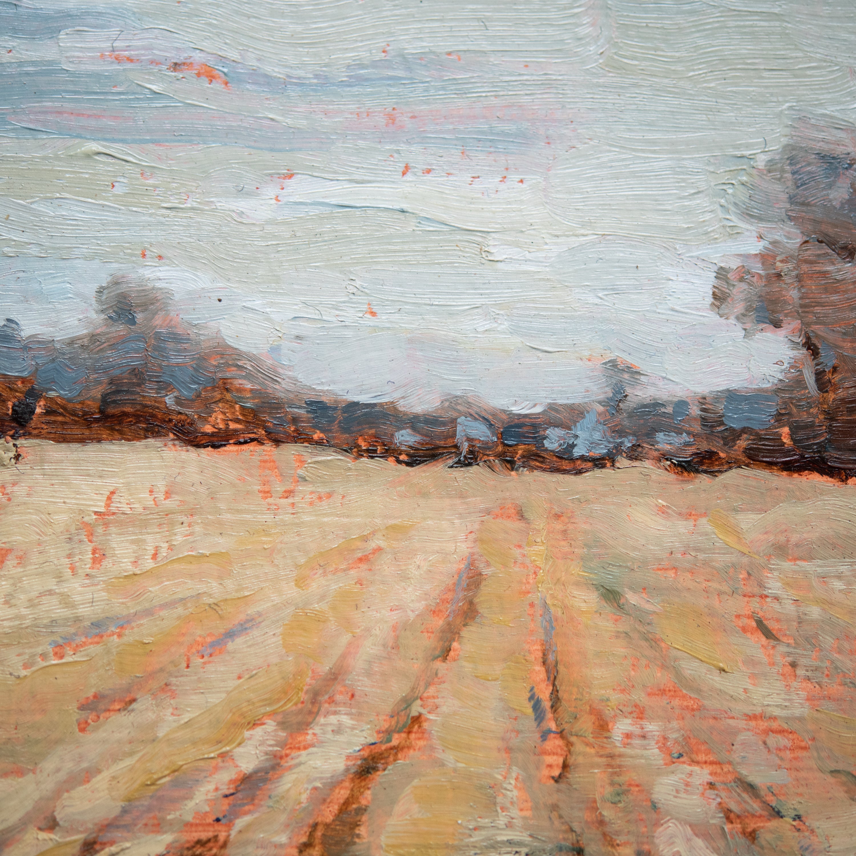 Original Plein Air Painting by Walter Kent: Petrified Wood Cornfield, 2019