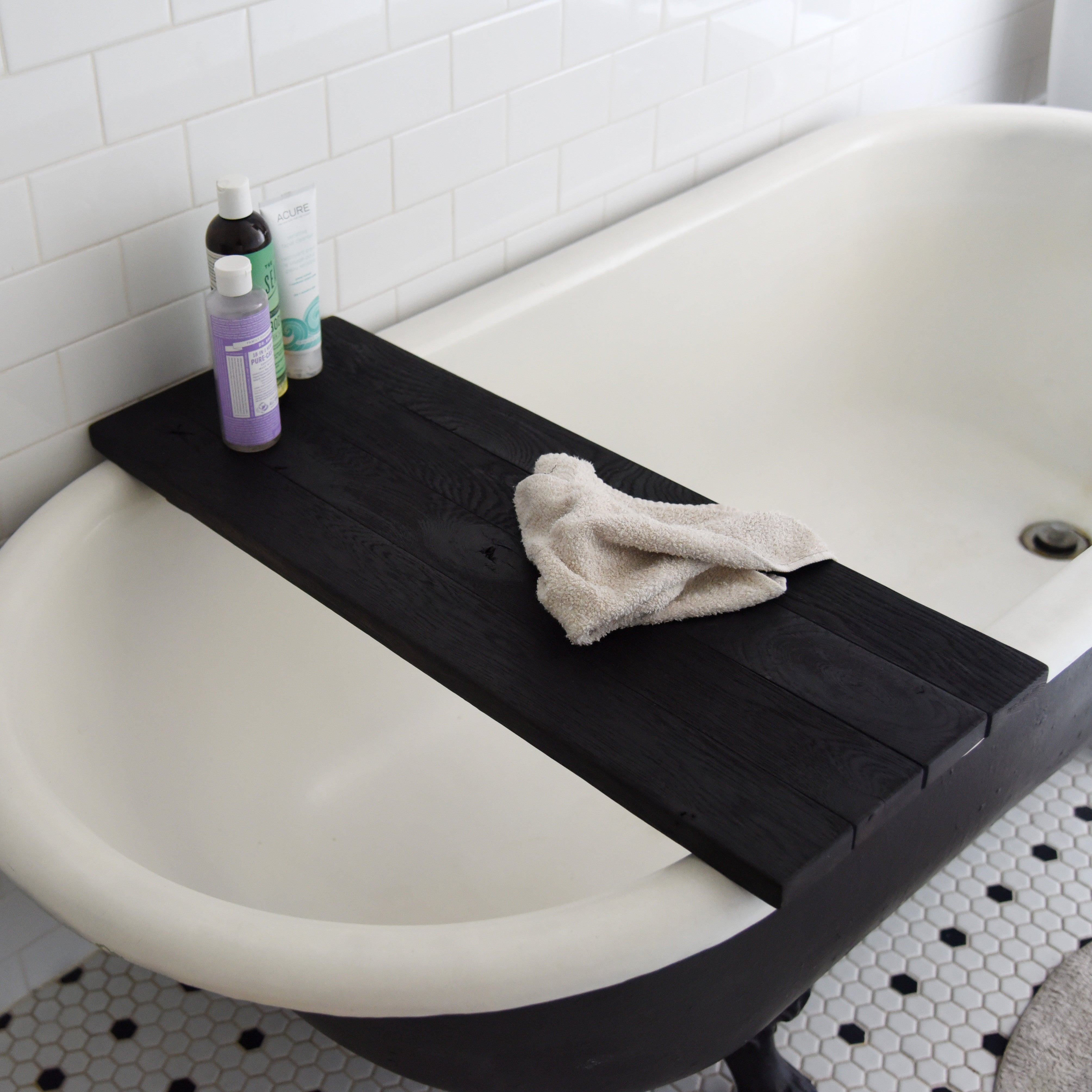 Pitch Black Bathtub Caddy