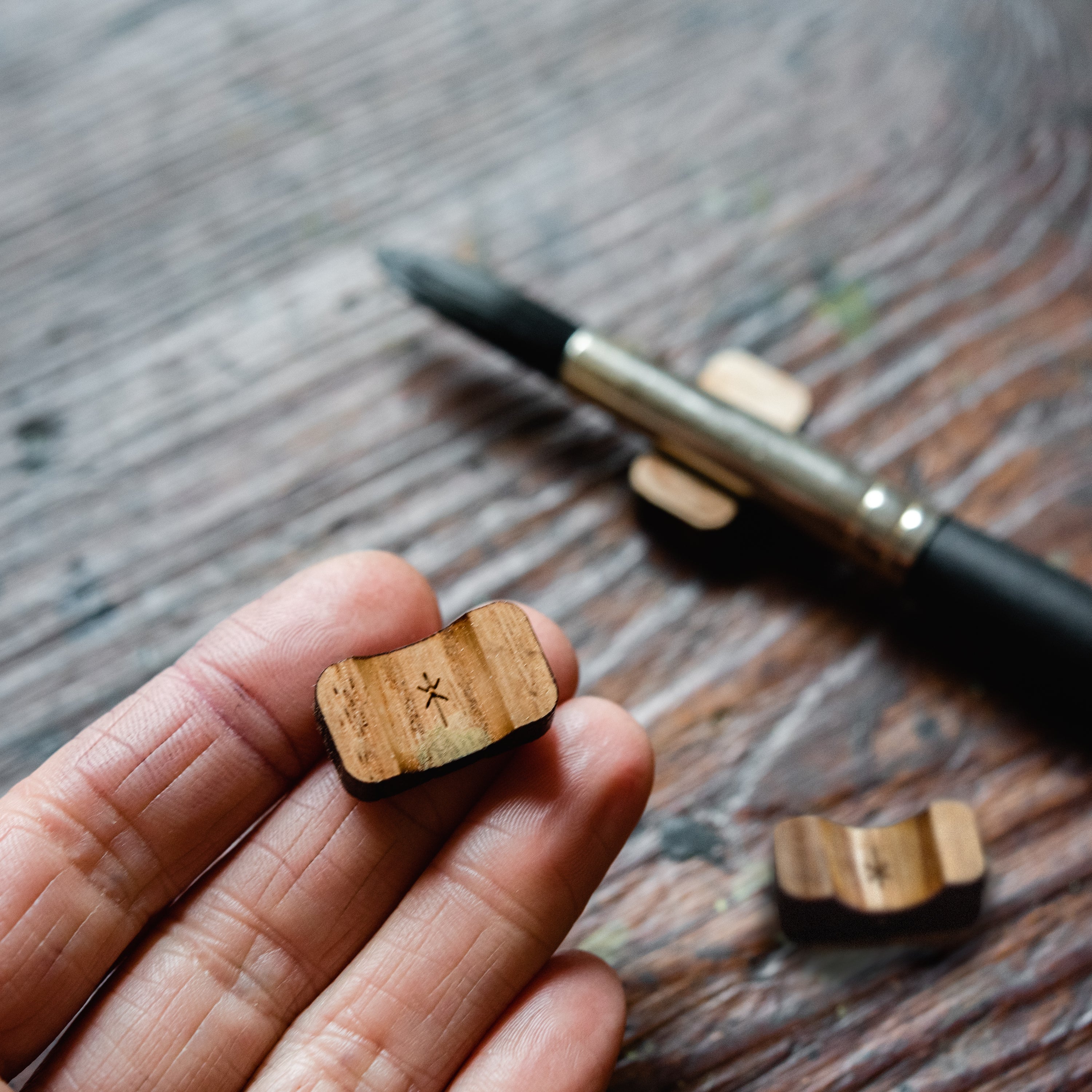 Brush Rest Trio made from Reclaimed American Chestnut