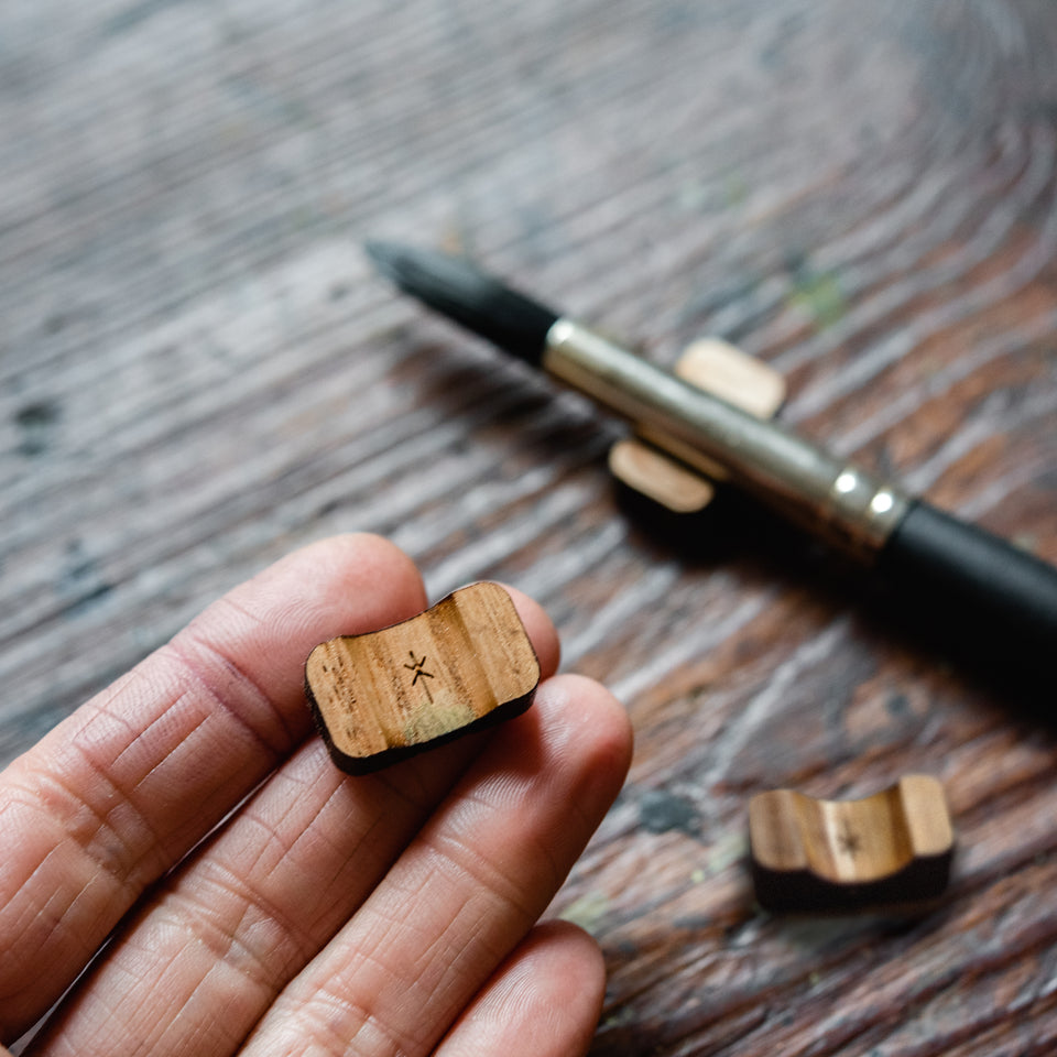 Brush Rest Trio made from Reclaimed American Chestnut