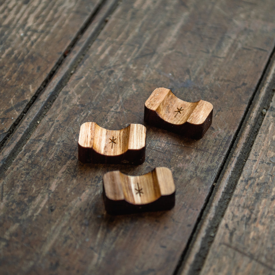 Brush Rest Trio made from Reclaimed American Chestnut