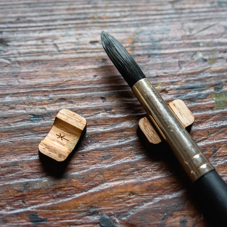 Brush Rest Trio made from Reclaimed American Chestnut