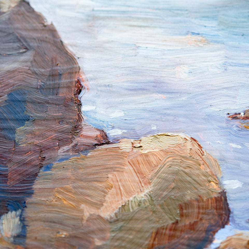 Framed Original Plein Air Painting by Walter Kent: Indian Lake, 2022