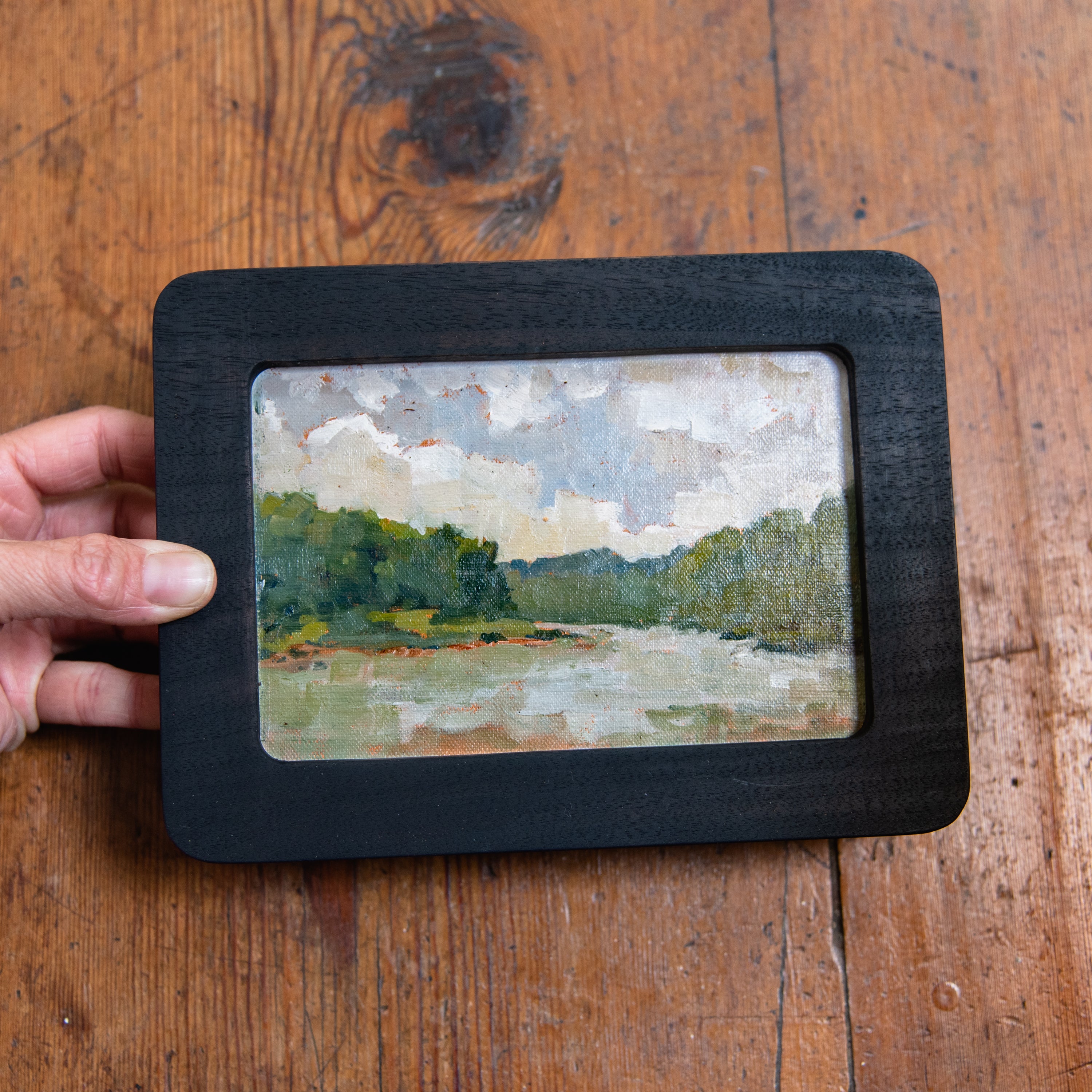 Framed Original Plein Air Painting by Walter Kent: Delaware Water Gap No. 3, 2021